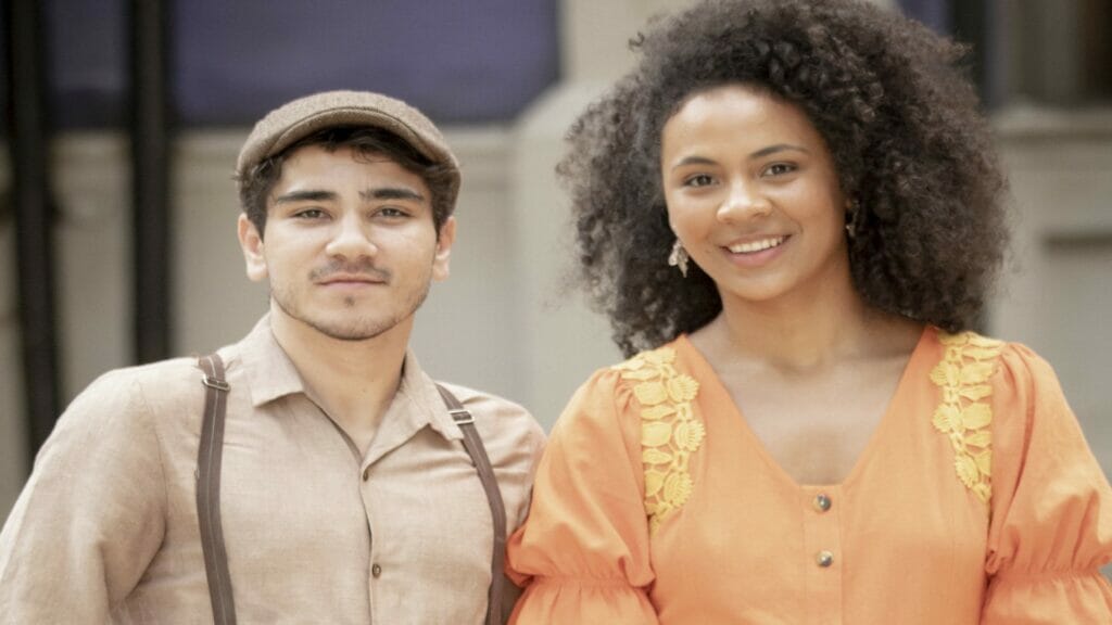 Justino (João Fernandes) e Sônia (Bárbara Sut) em Amor Perfeito