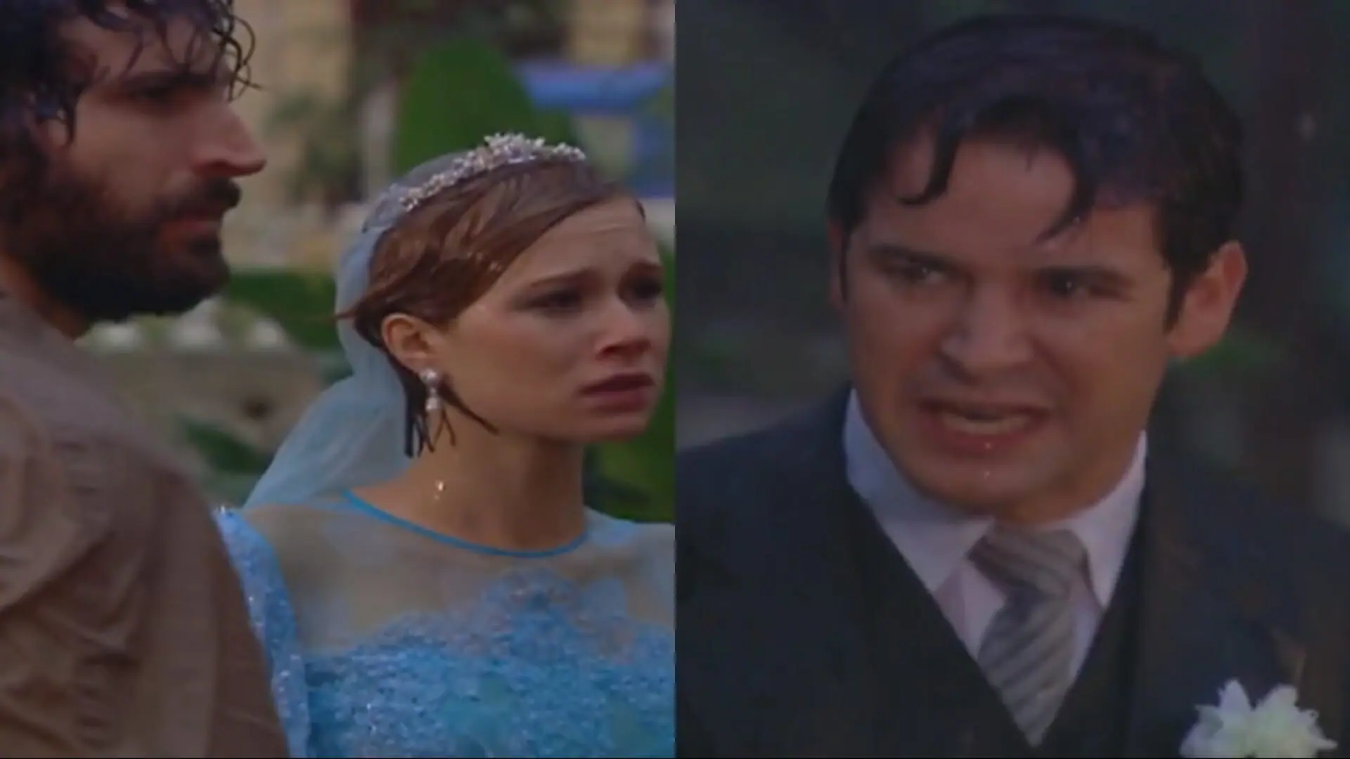 Miguel (Caco Ciocler), Ana Francisca (Mariana Ximenes) e Danilo (Murilo Benício) de Chocolate com Pimenta