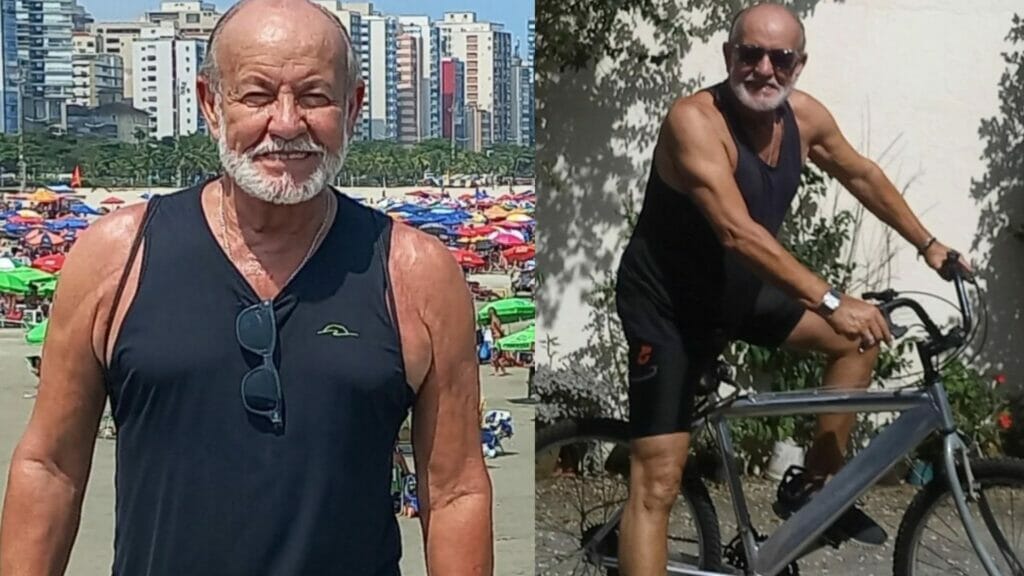 O ator César Pezzuoli em fotos postadas no Instagram