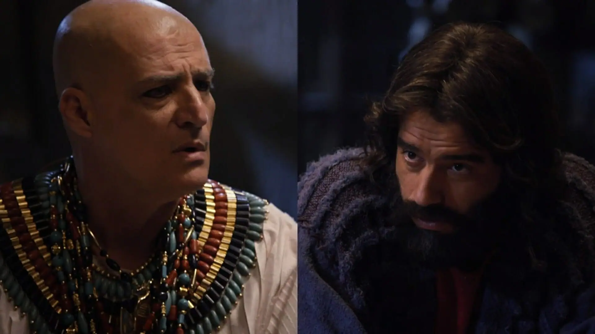 Paser (Giuseppe Oristanio) e Moisés (Guilherme Winter) de Os Dez Mandamentos