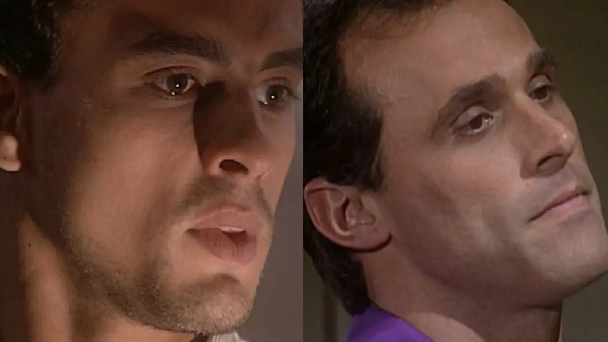 Geraldinho (Marcelo Galdino) e Ralf (Oscar Magrini) de O Rei do Gado
