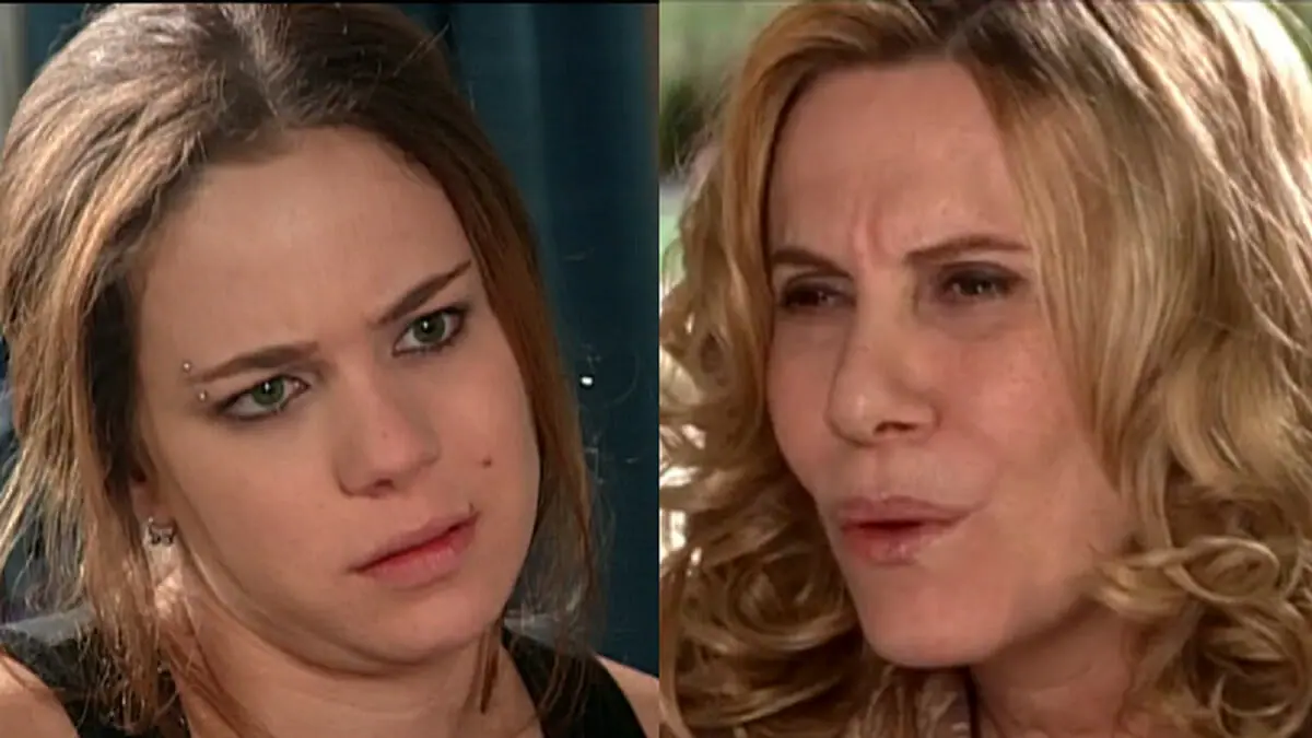 Cláudia (Leandra Leal) e Nazaré (Renata Sorrah) de Senhora do Destino