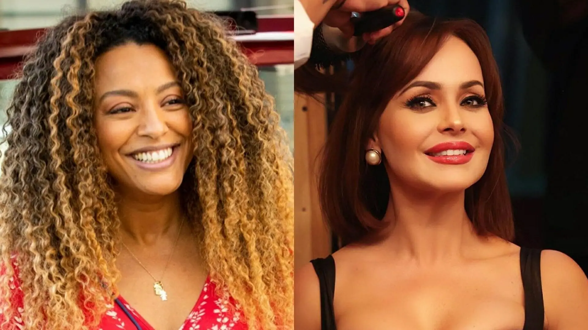 Sheron Menezzes, a Sol, protagonista de Vai na Fé, e Gabriela Spanic (Reprodução: Globo/Instagram)