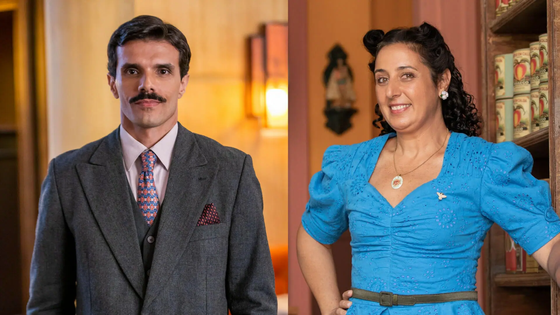 Ademar (Gustavo Arthidoro) e Ione (Carol Badra) em Amor Perfeito