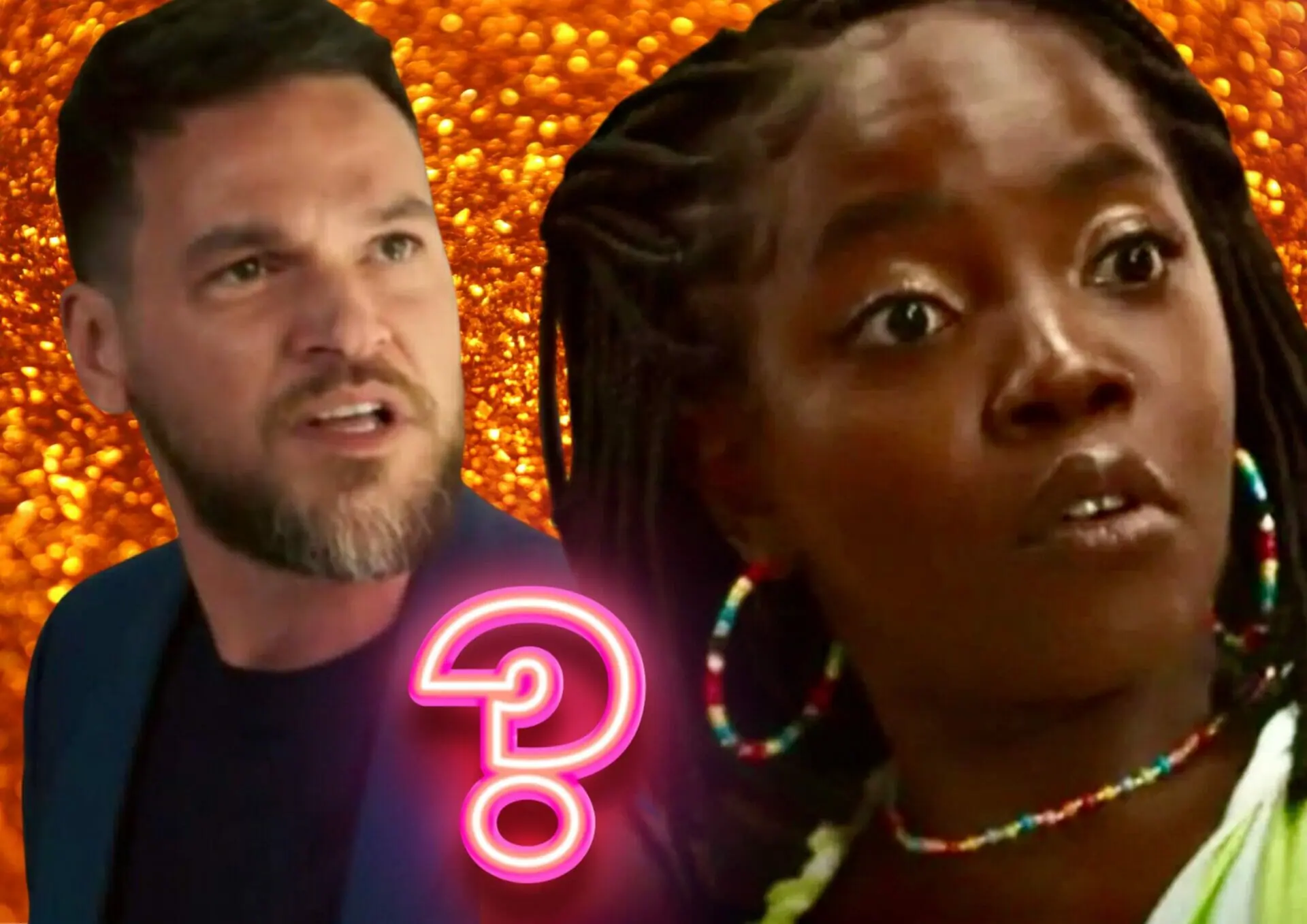 Theo (Emílio Dantas) e Kate (Clara Moneke) de Vai na Fé