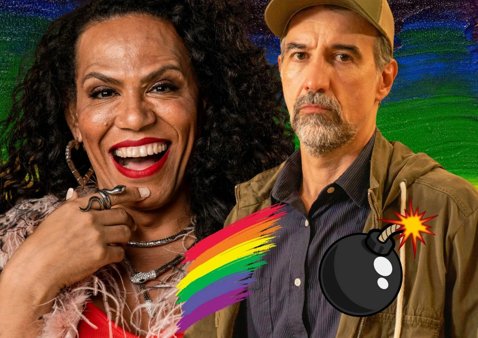 Luana (Valéria Barcellos) e Ademir (Charles Fricks) em Terra e Paixão