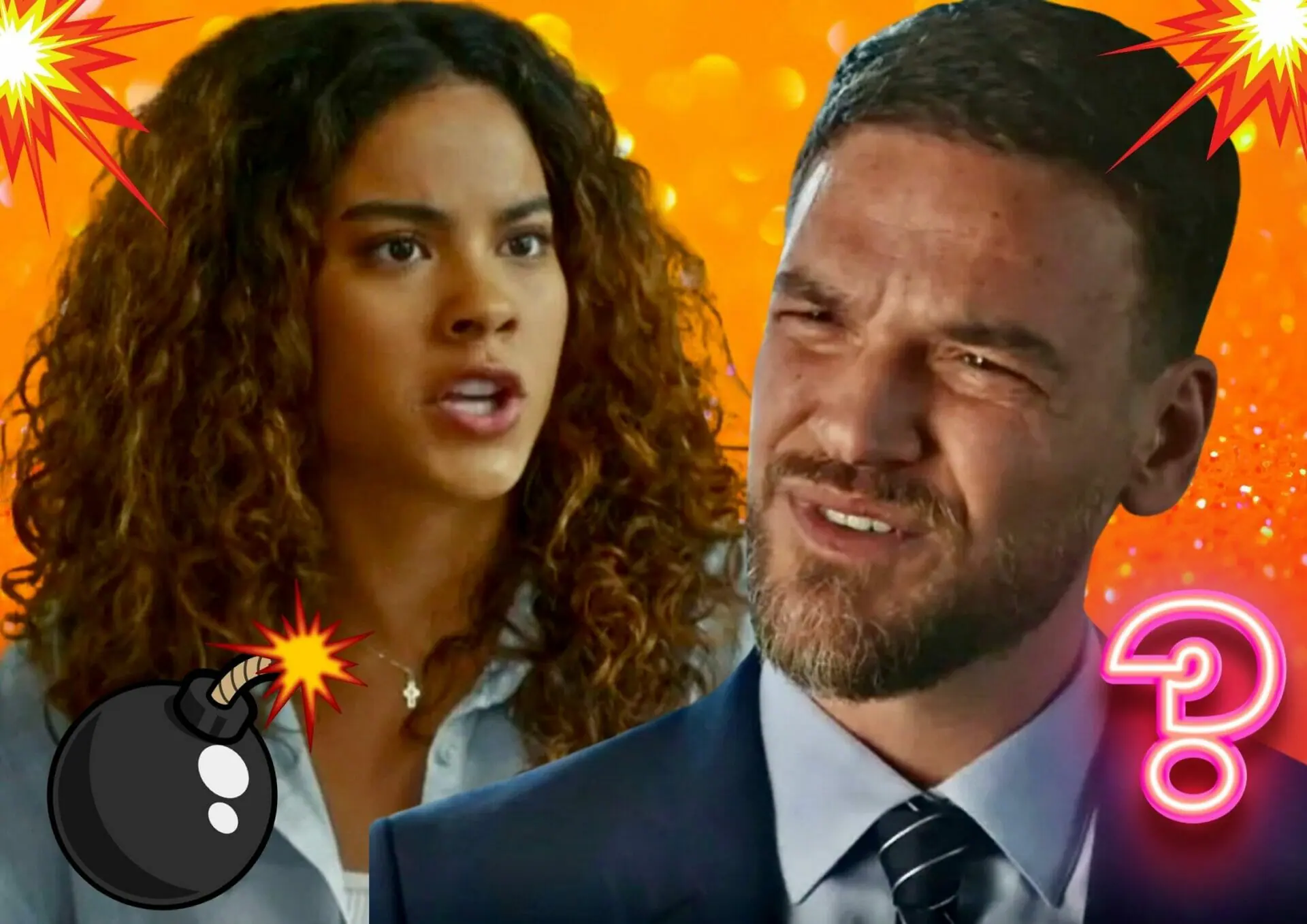 Theo (Emílio Dantas) e Jenifer (Bella Campos) em Vai na Fé