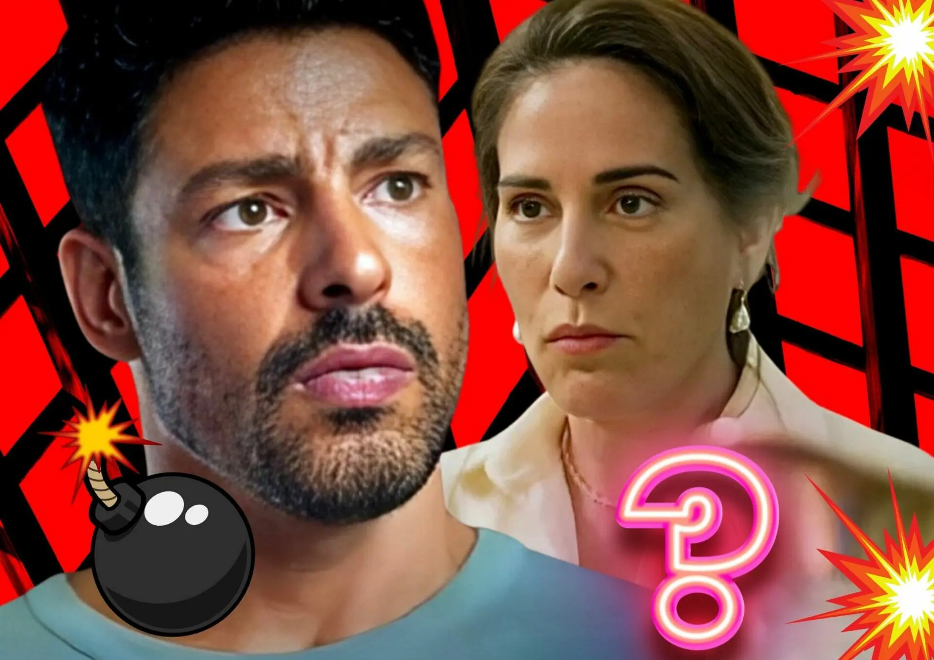 Aline (Barbara Reis), Caio (Cauã Reymond) e Irene (Gloria Pires) em Terra e Paixão