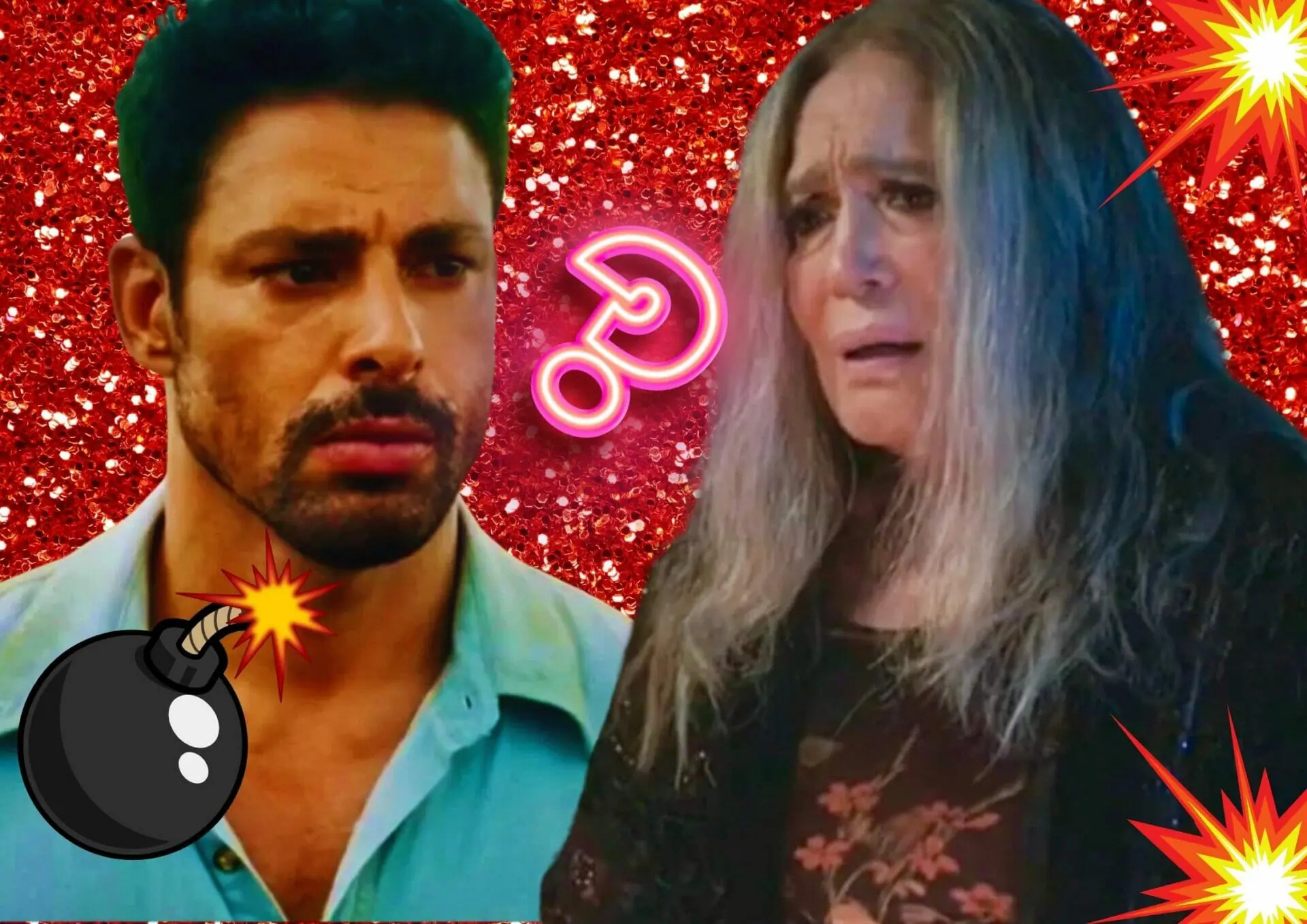 Cândida (Susana Vieira) e Caio (Cauã Reymond) em Terra e Vermelha