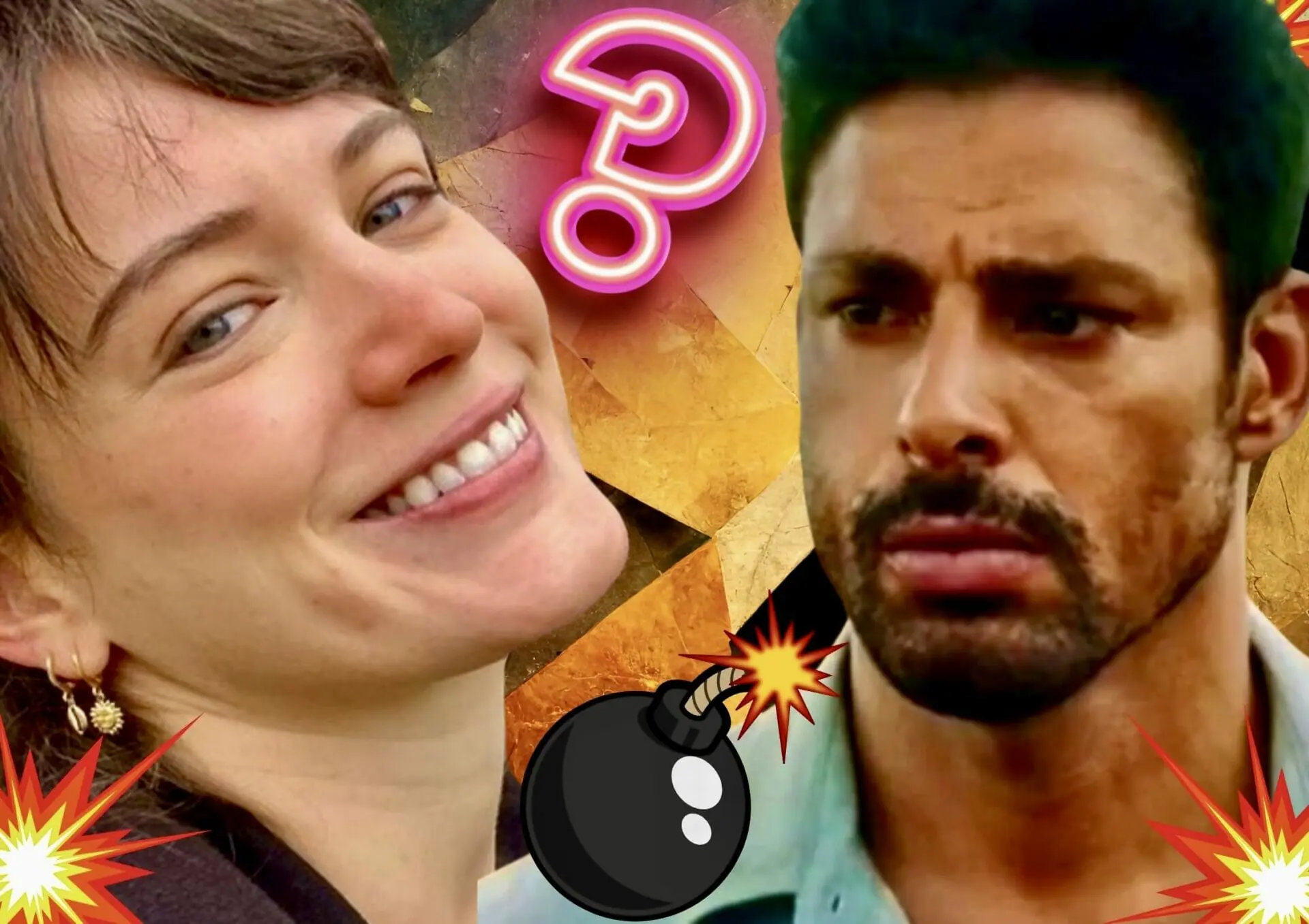 Caio (Cauã Reymond) e Agatha (Bianca Bin) em Terra e Paixão