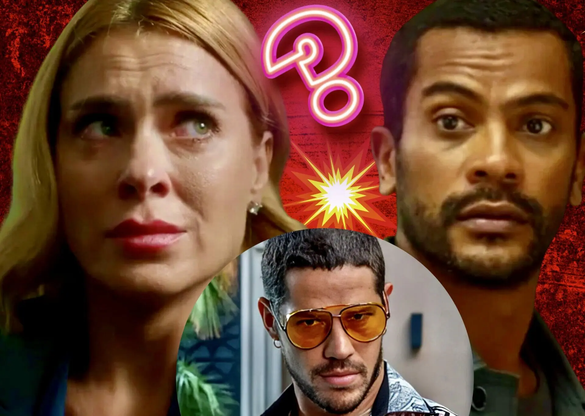 Ben (Samuel de Assis), Lui (José Loreto) e Lumiar (Carolina Dieckmann) em Vai na Fé