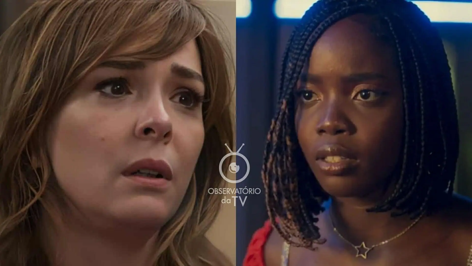 Clara (Regiane Alves) e Kate (Clara Moneke) de Vai na Fé