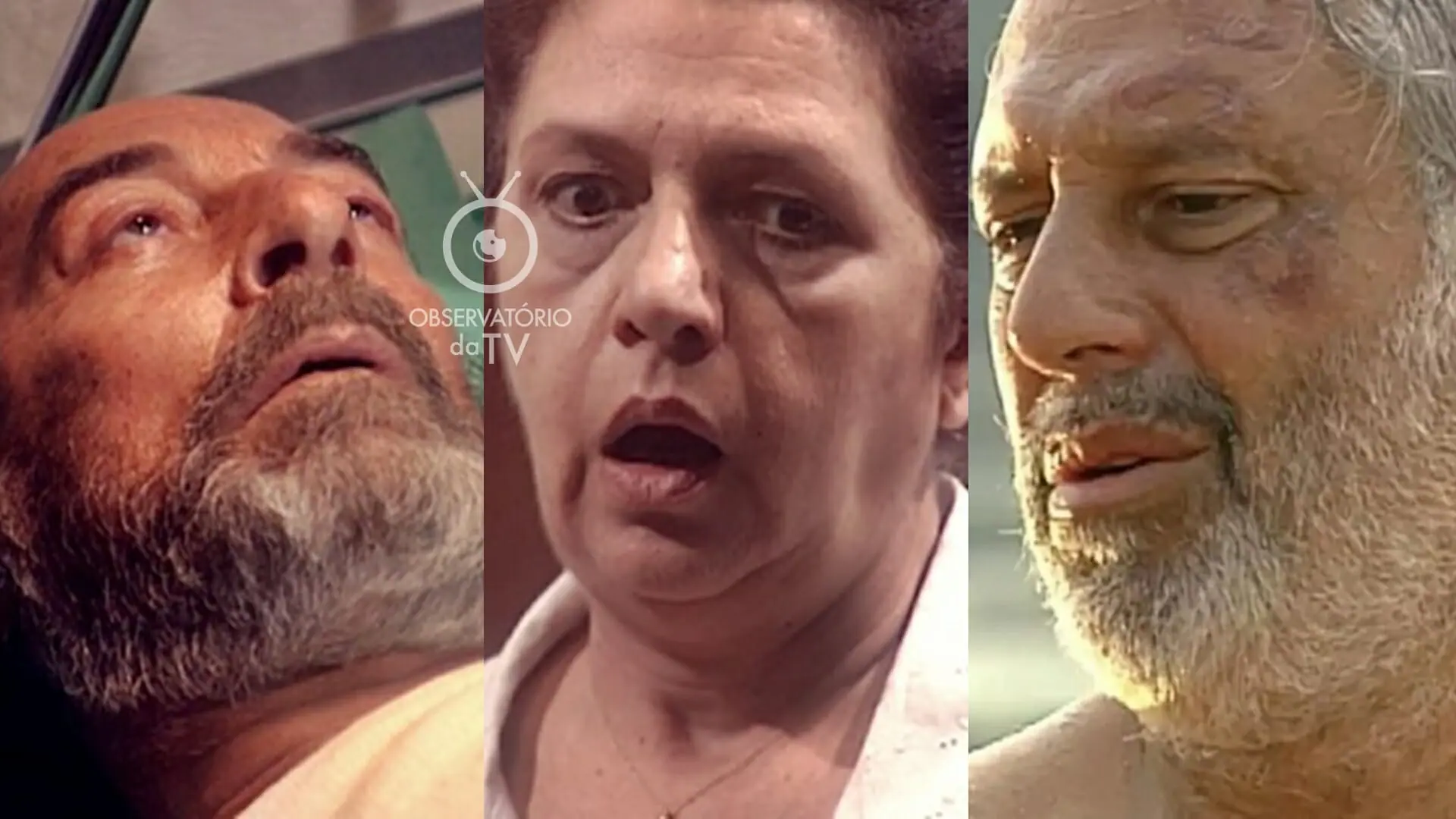 Geremias (Raul Cortez), Judite (Walderez de Barros) e Bruno (Antonio Fagundes) de O Rei do Gado