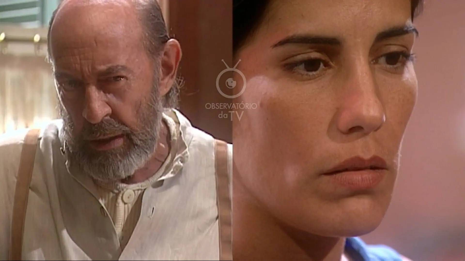 Geremias (Raul Cortez) e Rafaela (Gloria Pires) de O Rei do Gado
