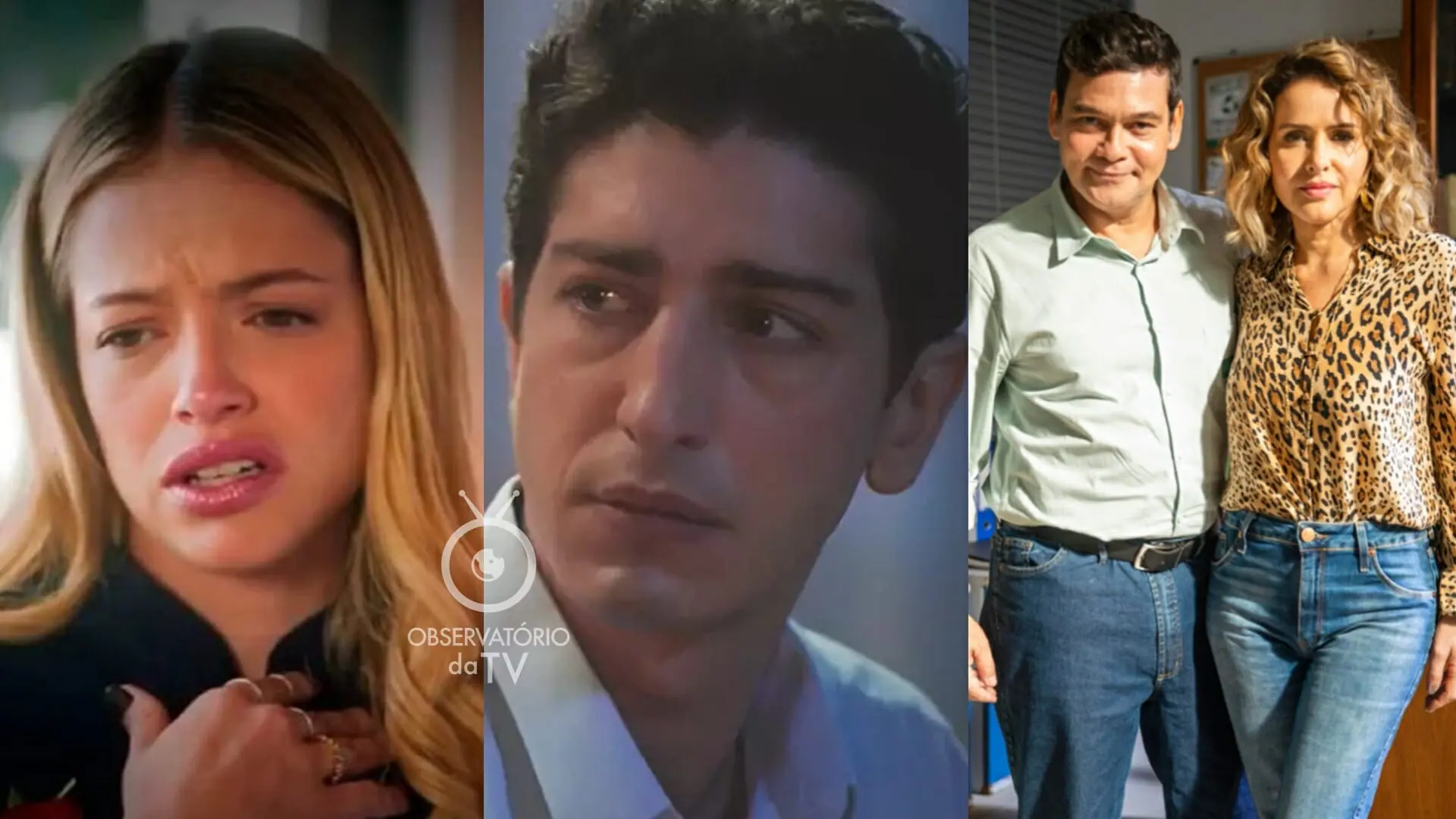 Graça (Agatha Moreira), Daniel (Johnny Massaro), Gladys (Leona Cavalli) e Tadeu (Claudio Gabriel) de Terra e Paixão