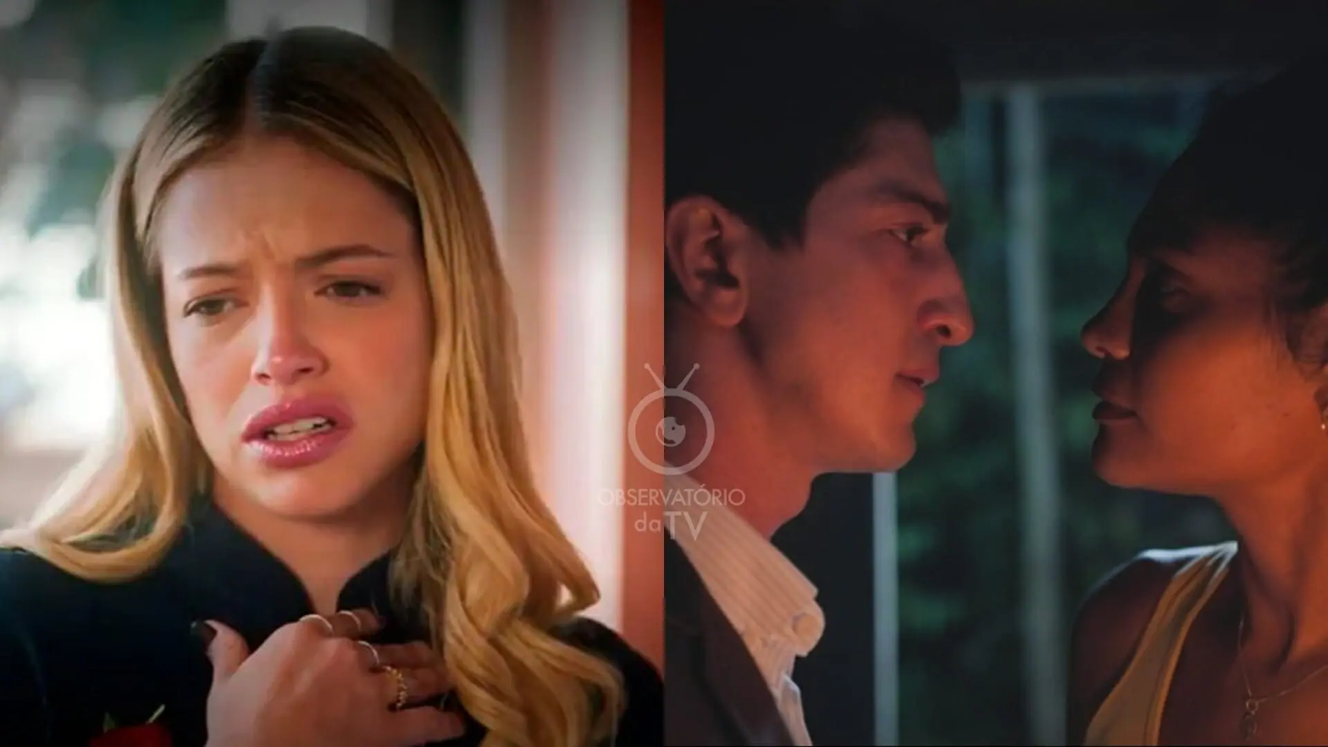 Graça (Agatha Moreira), Daniel (Johnny Massaro) e Aline (Bárbara Reis) de Terra e Paixão