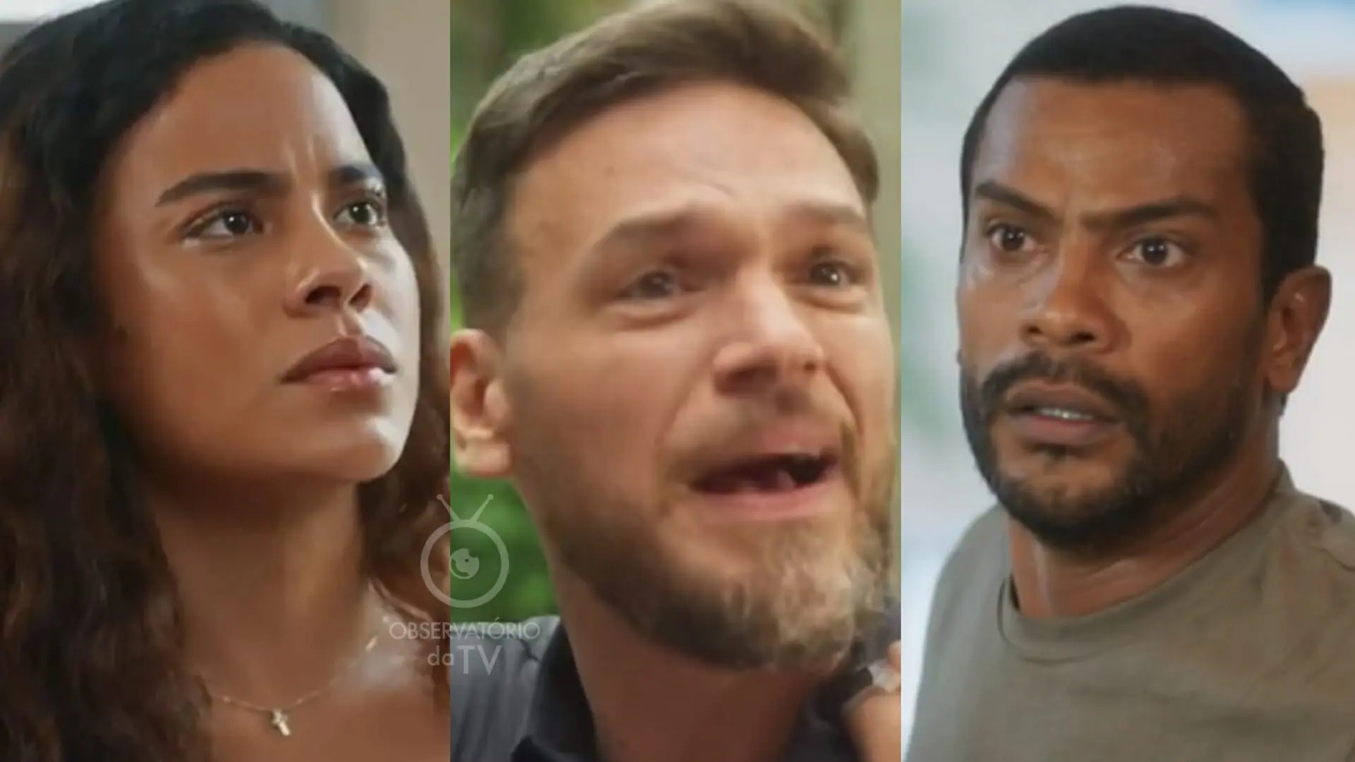Jenifer (Bella Campos), Theo (Emílio Dantas) e Ben (Samuel de Assis) de Vai na Fé
