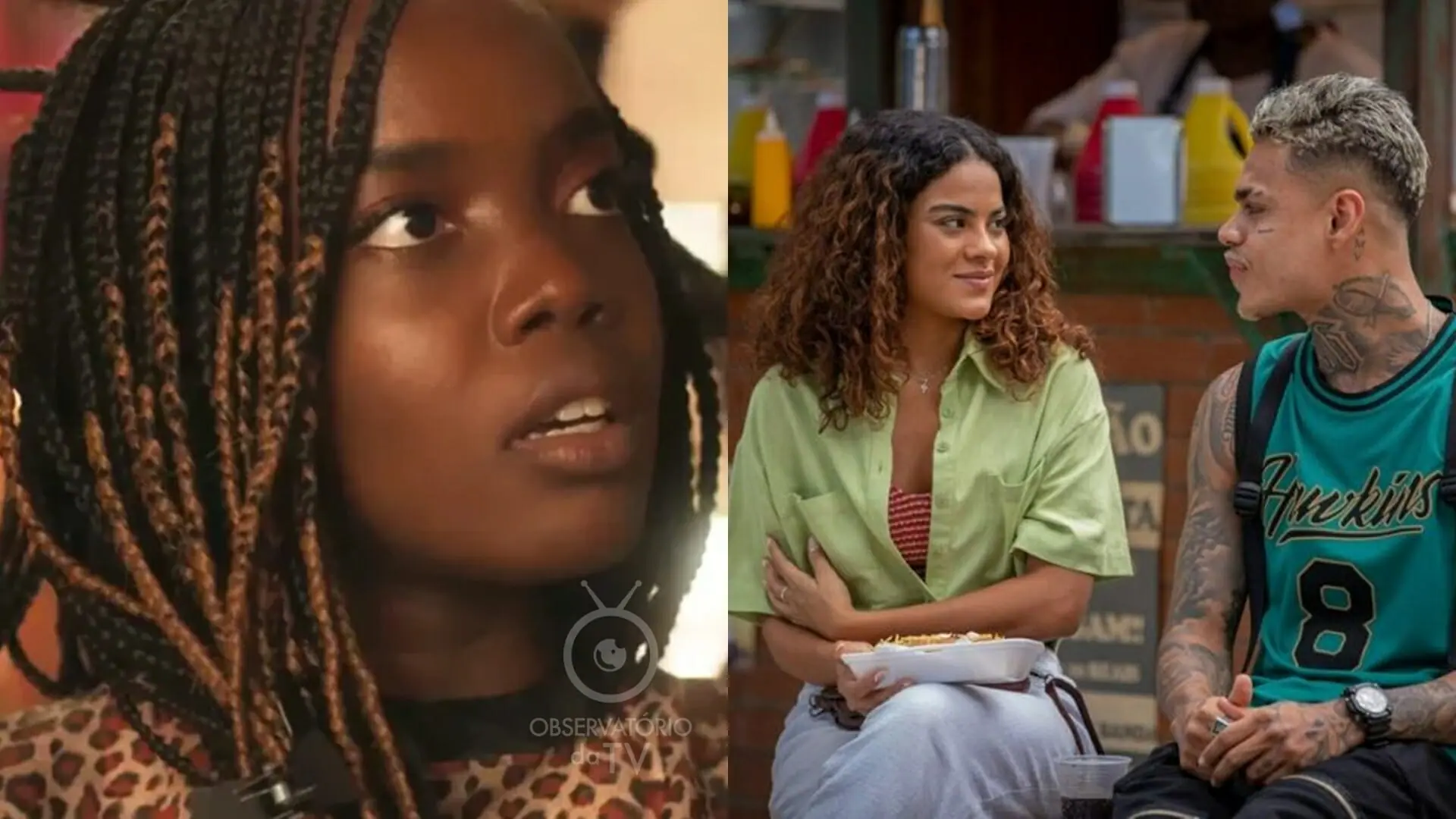 Kate (Clara Moneke), Jenifer (Bella Campos) e Hugo (MC Cabelinho) de Vai na Fé