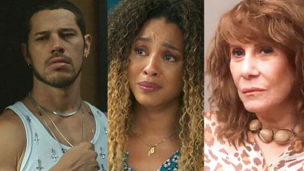 Lui (José Loreto), Sol (Sheron Menezzes) e Wilma (Renata Sorrah) em Vai na Fé