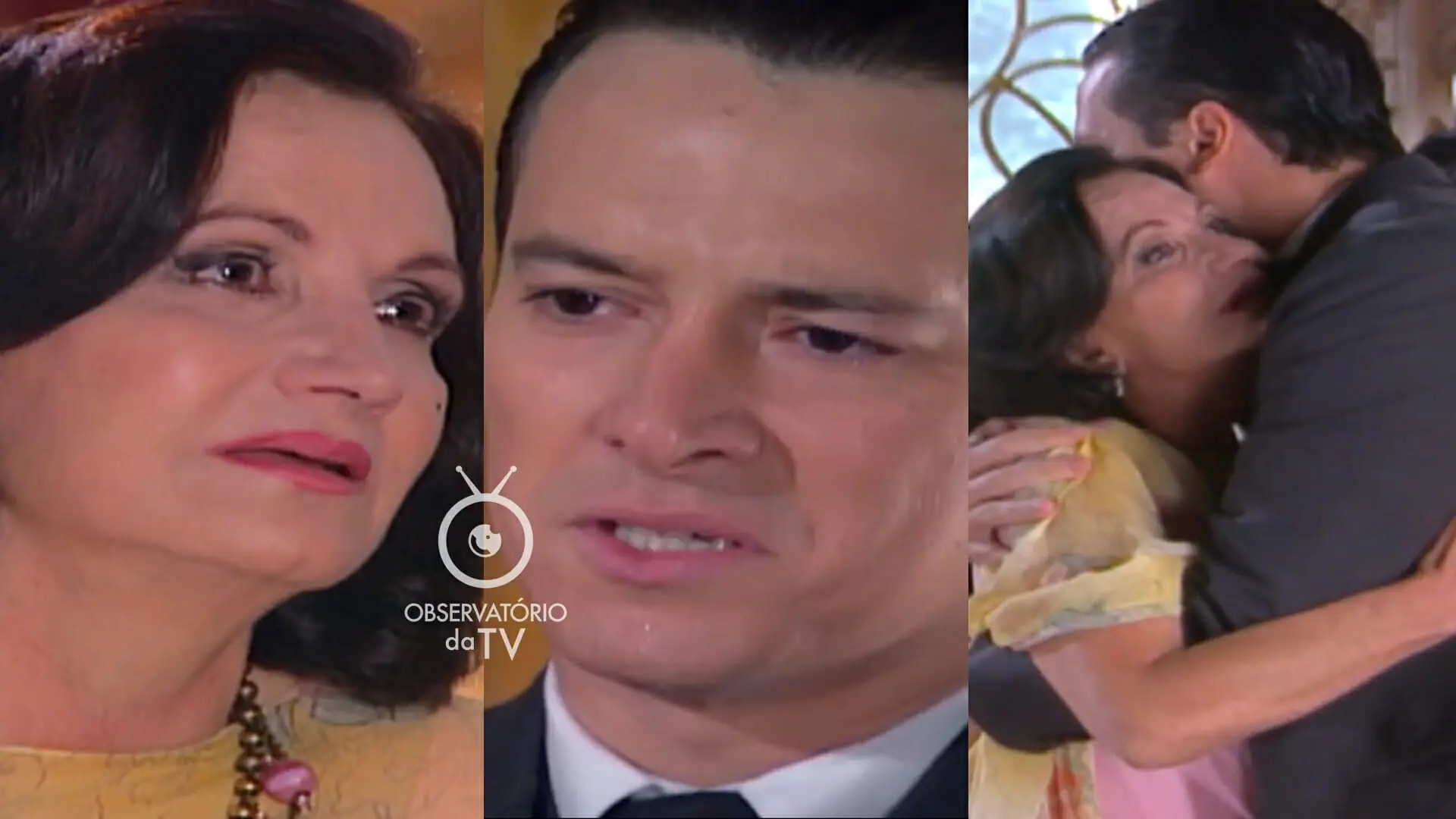 Margot (Rosamaria Murtinho) e Guilherme (Rodrigo Faro) de Chocolate com Pimenta