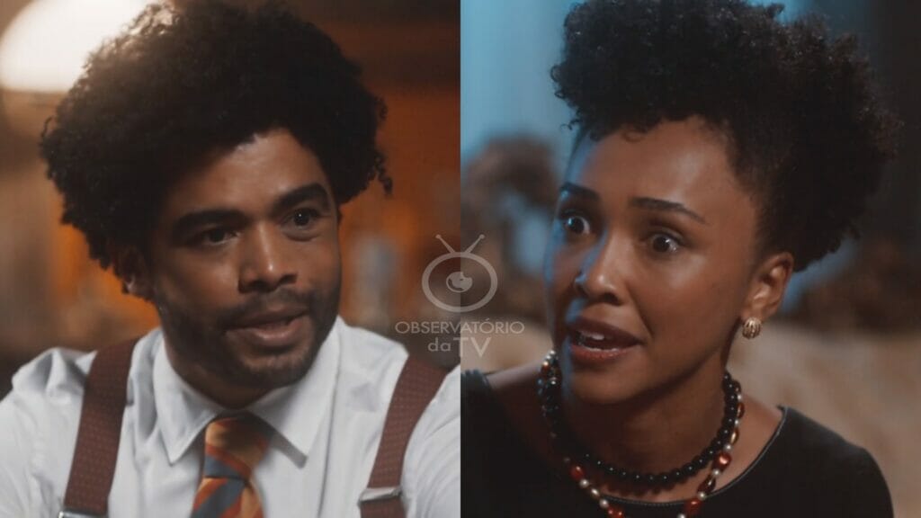 Orlando (Diogo Almeida) e Lucília (Kênia Bárbara) de Amor Perfeito