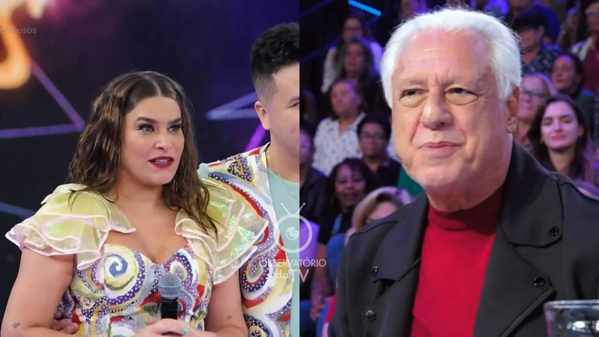 Priscila Fantin e Antonio Fagundes no Dança dos Famosos, quadro do Domingão com Huck