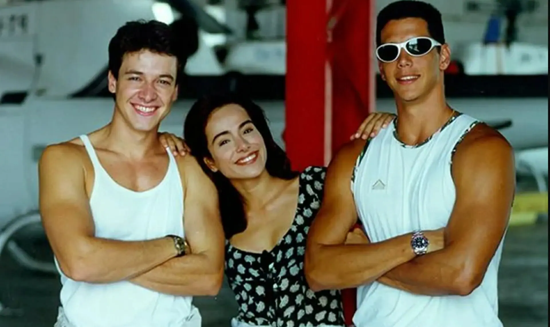 Rodrigo Faro, Cássia Linhares e Márcio Garcia em Malhação 1998 (Divulgação: Globo)