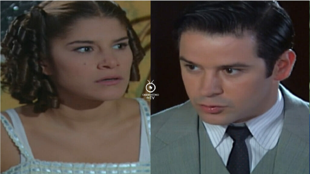 Olga (Priscila Fantin) e Danilo (Murilo Benício) em Chocolate com Pimenta