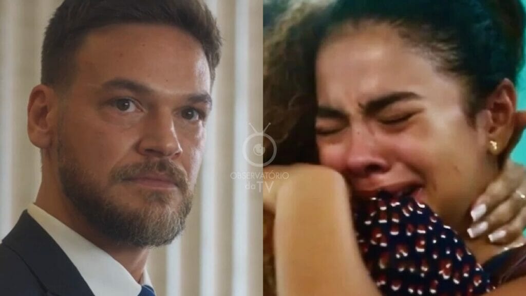 Theo (Emílio Dantas) e Jenifer (Bella Campos) de Vai na Fé