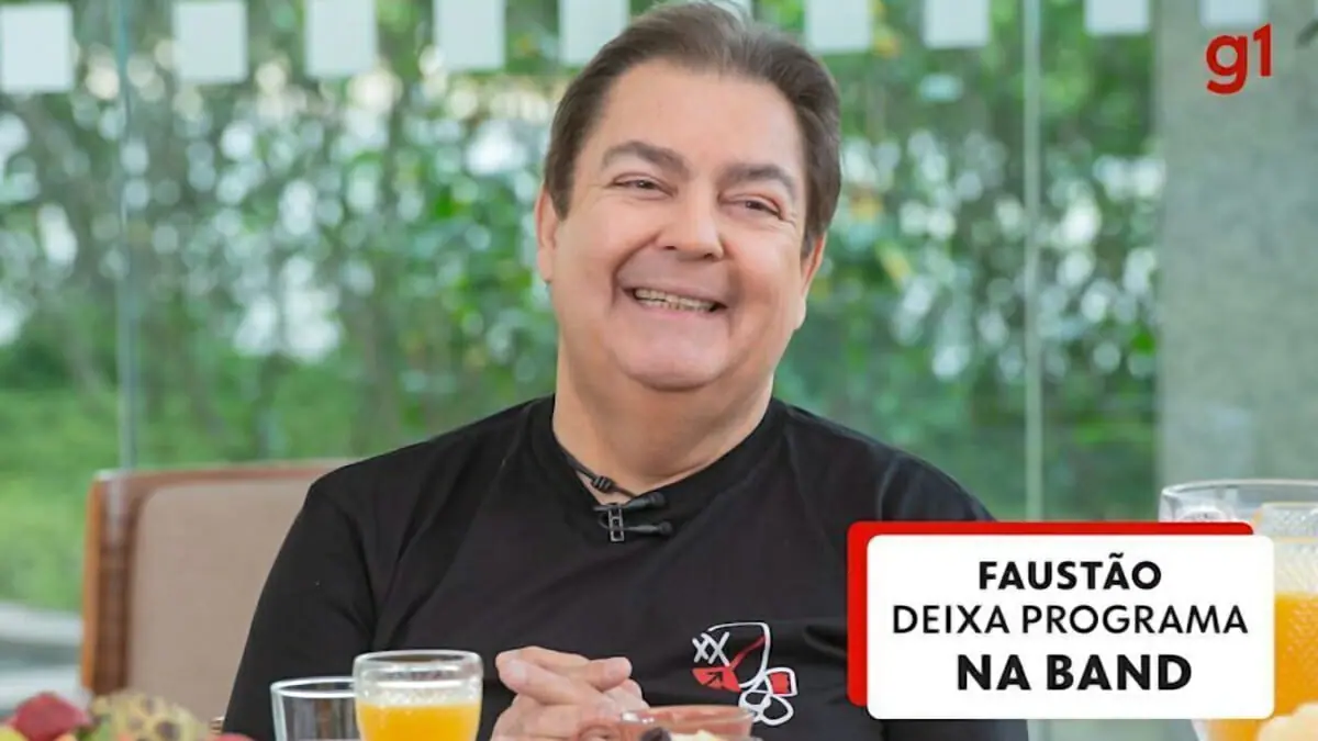 G1, portal jornalístico da Globo, noticia saída de Faustão de programa na Band