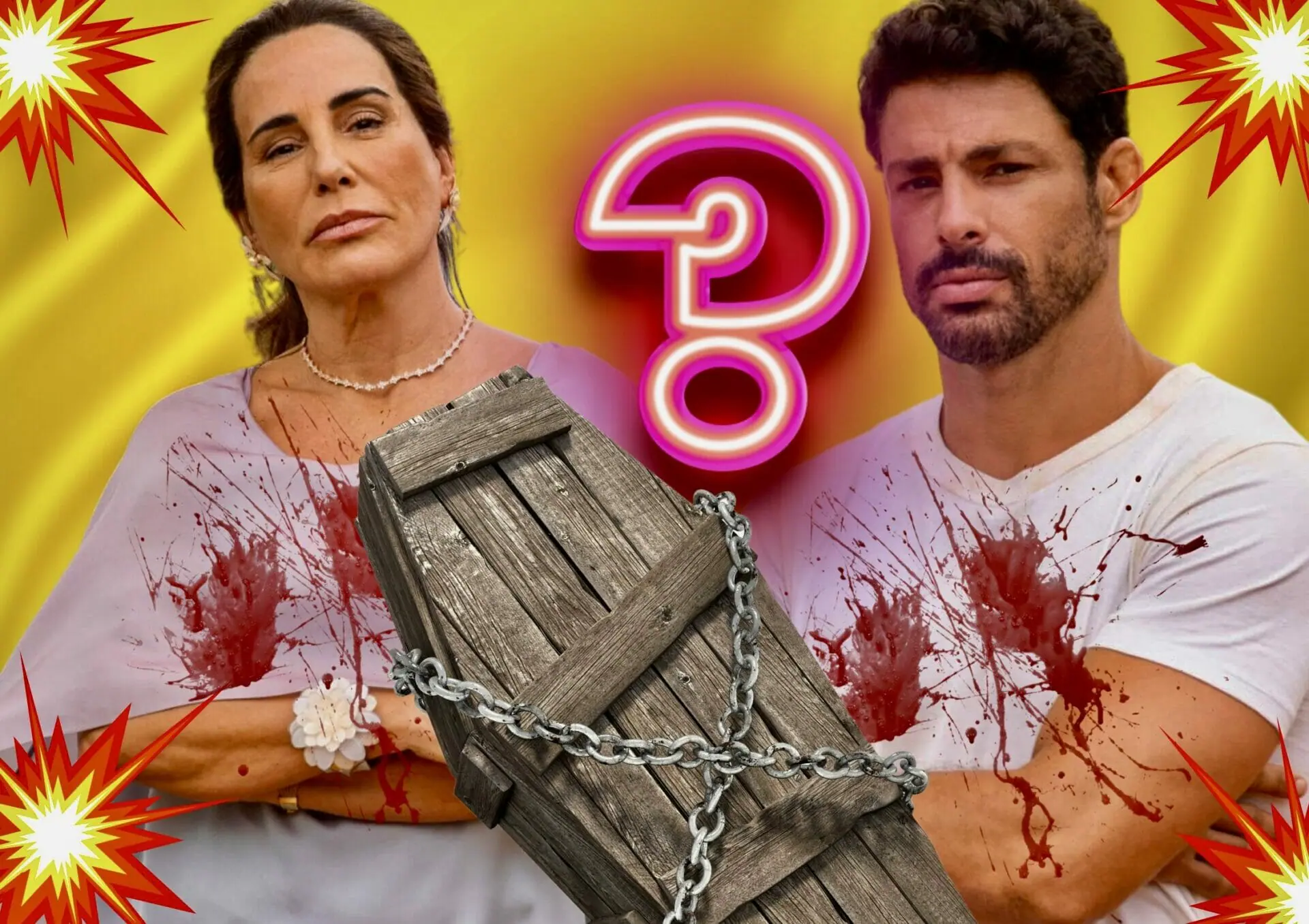 Aline (Barbara Reis), Caio (Cauã Reymond) e Irene (Gloria Pires) em Terra e Paixão