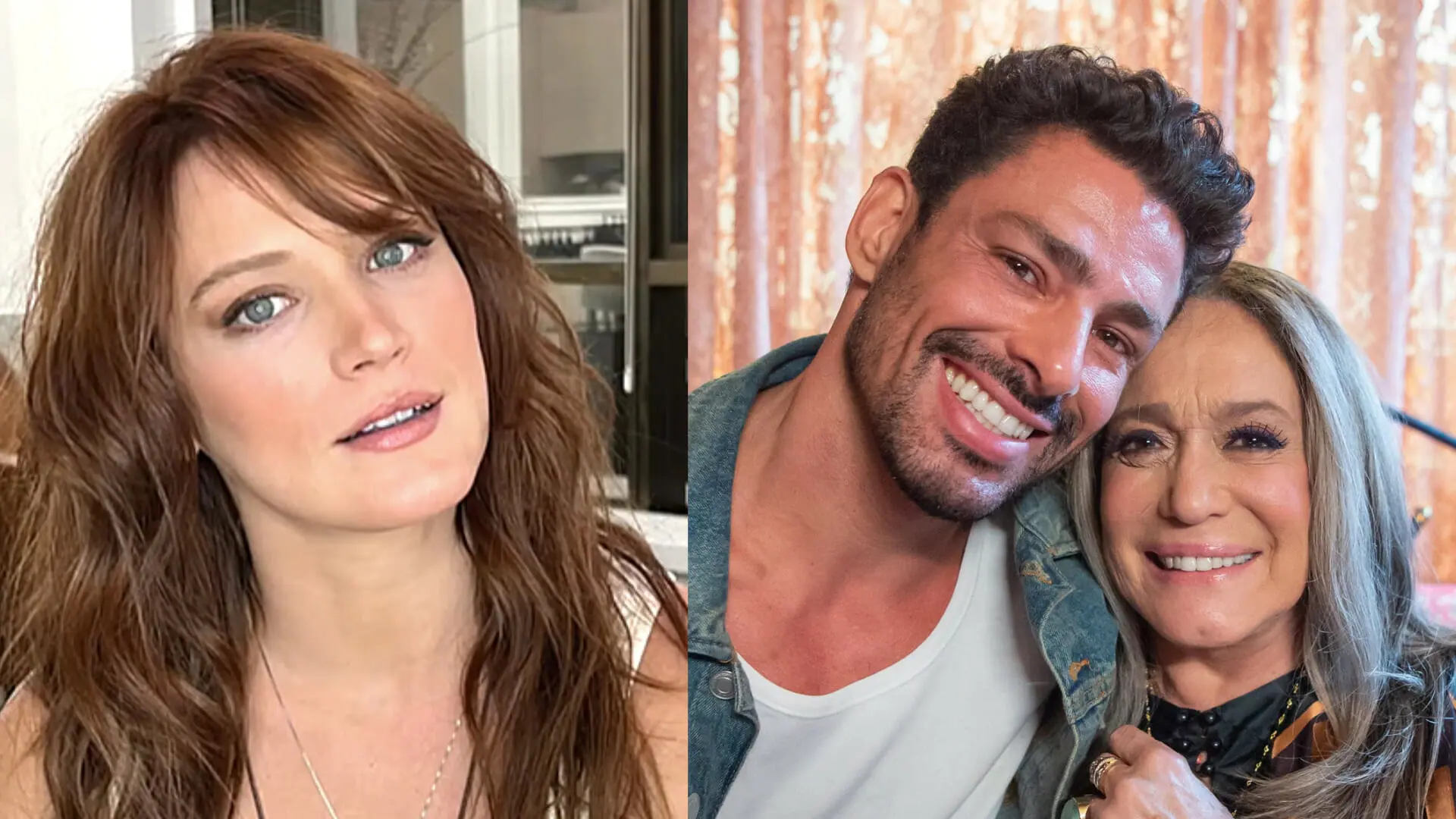 Agatha (Bianca Bin), Caio (Cauã Reymond) e Cândida (Susana Vieira) em Terra e Paixão