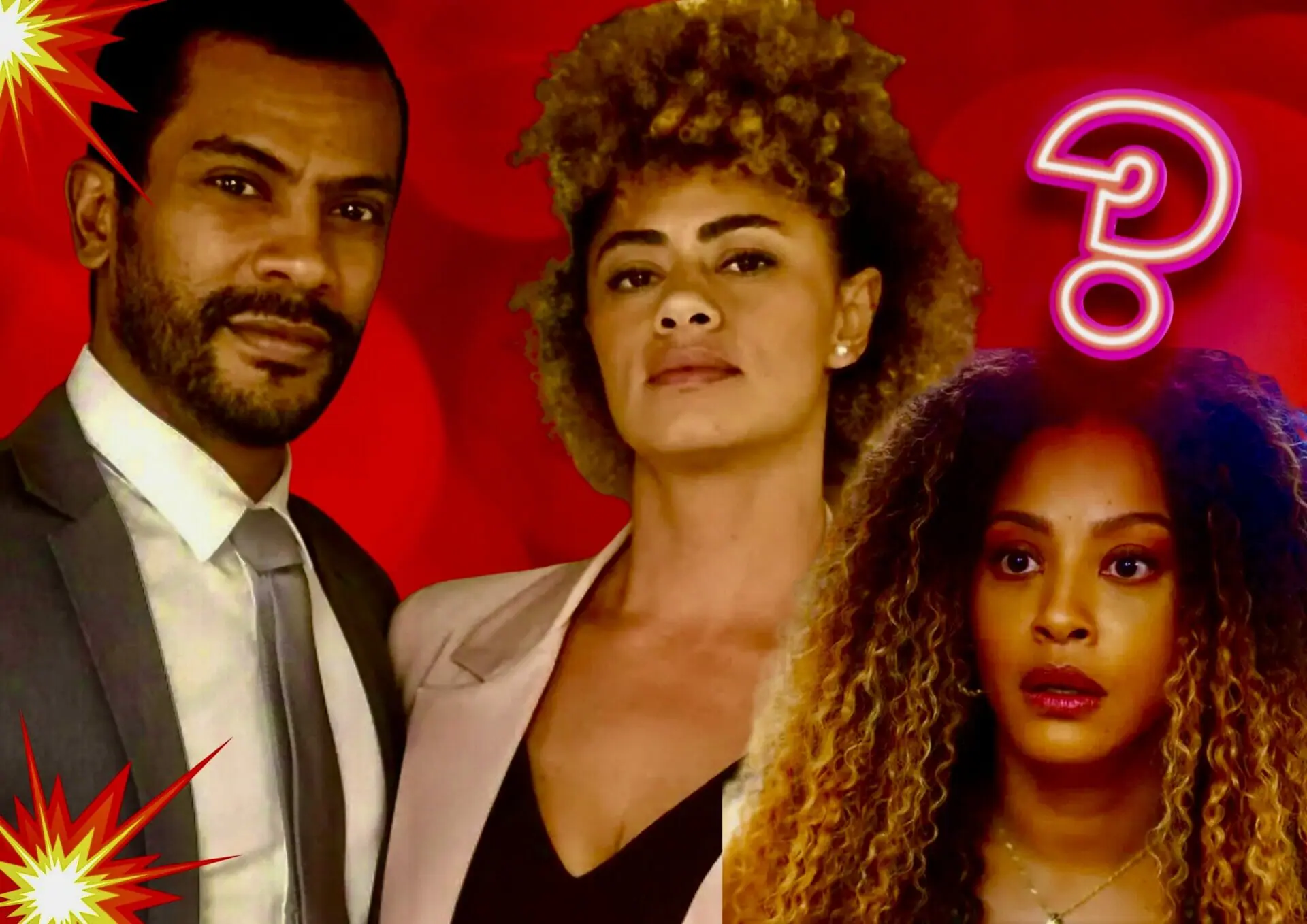 Sol (Sheron Menezes), Ben (Samuel de Assis) e Valéria (Ana Flávia Cavalcanti) em Vai na Fé