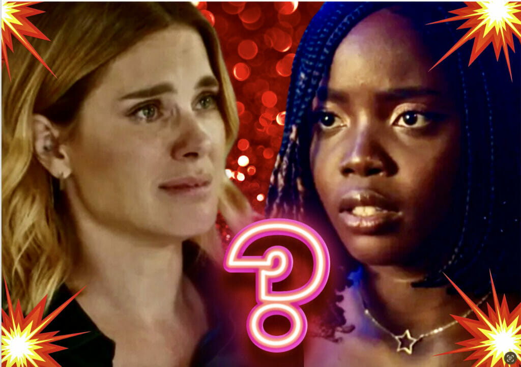 Kate (Clara Moneke) e Lumiar (Carolina Dieckmann) em Vai na Fé