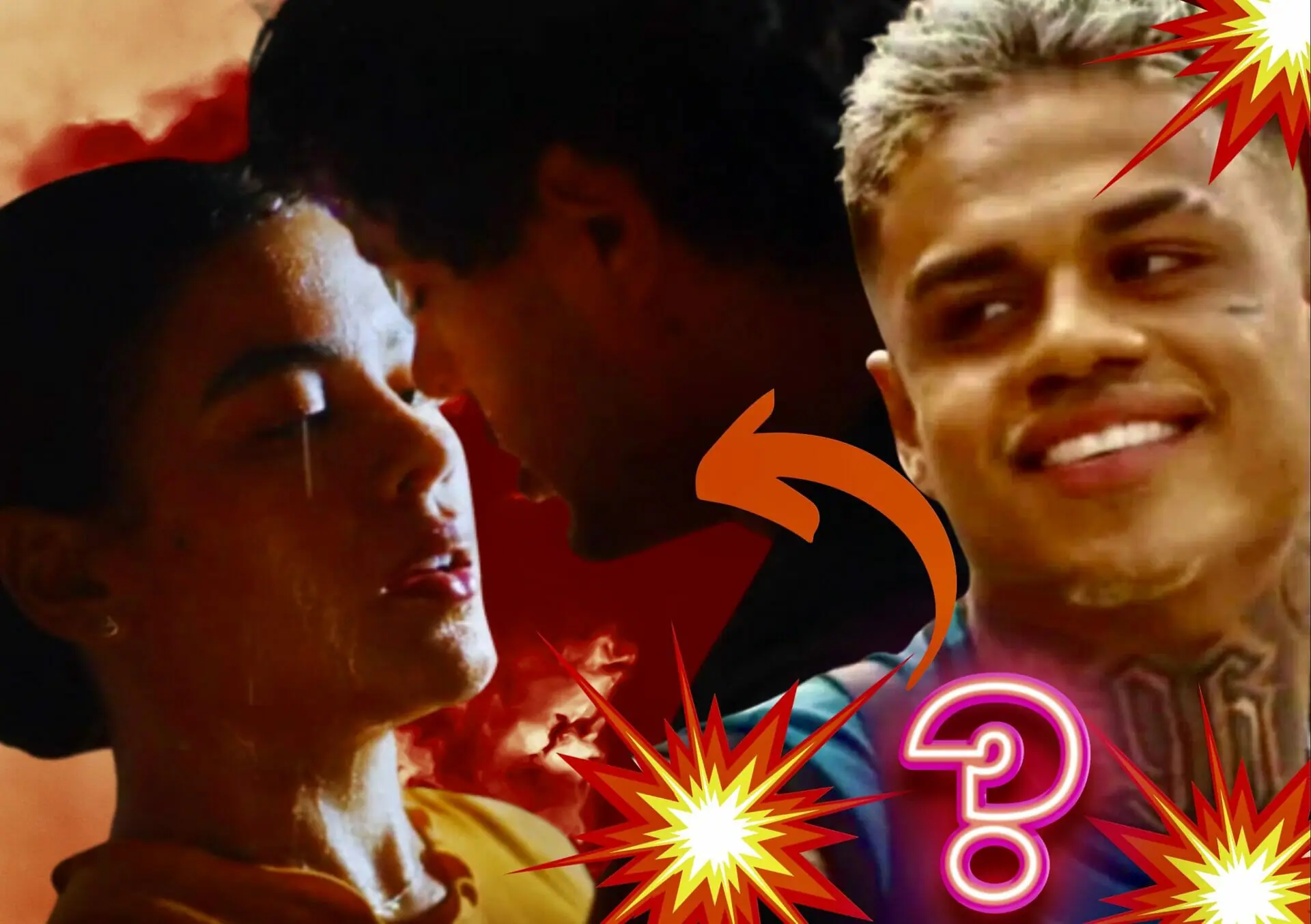 Hugo (MC Cabelinho), Eduardo (Matheus Abreu) e Jenifer (Bella Campos) de Vai na Fé