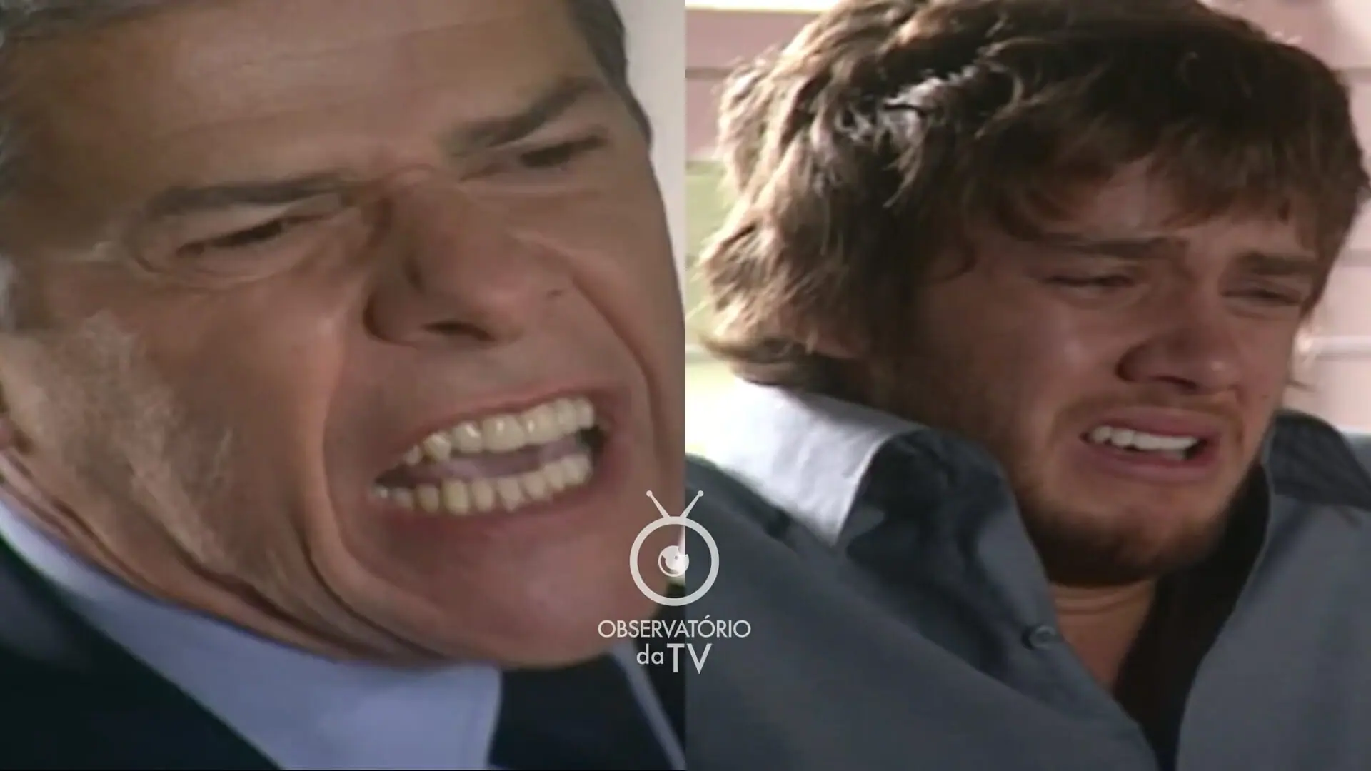 César (José Mayer) e Rodrigo (Leonardo Miggiorin) de Mulheres Apaixonadas