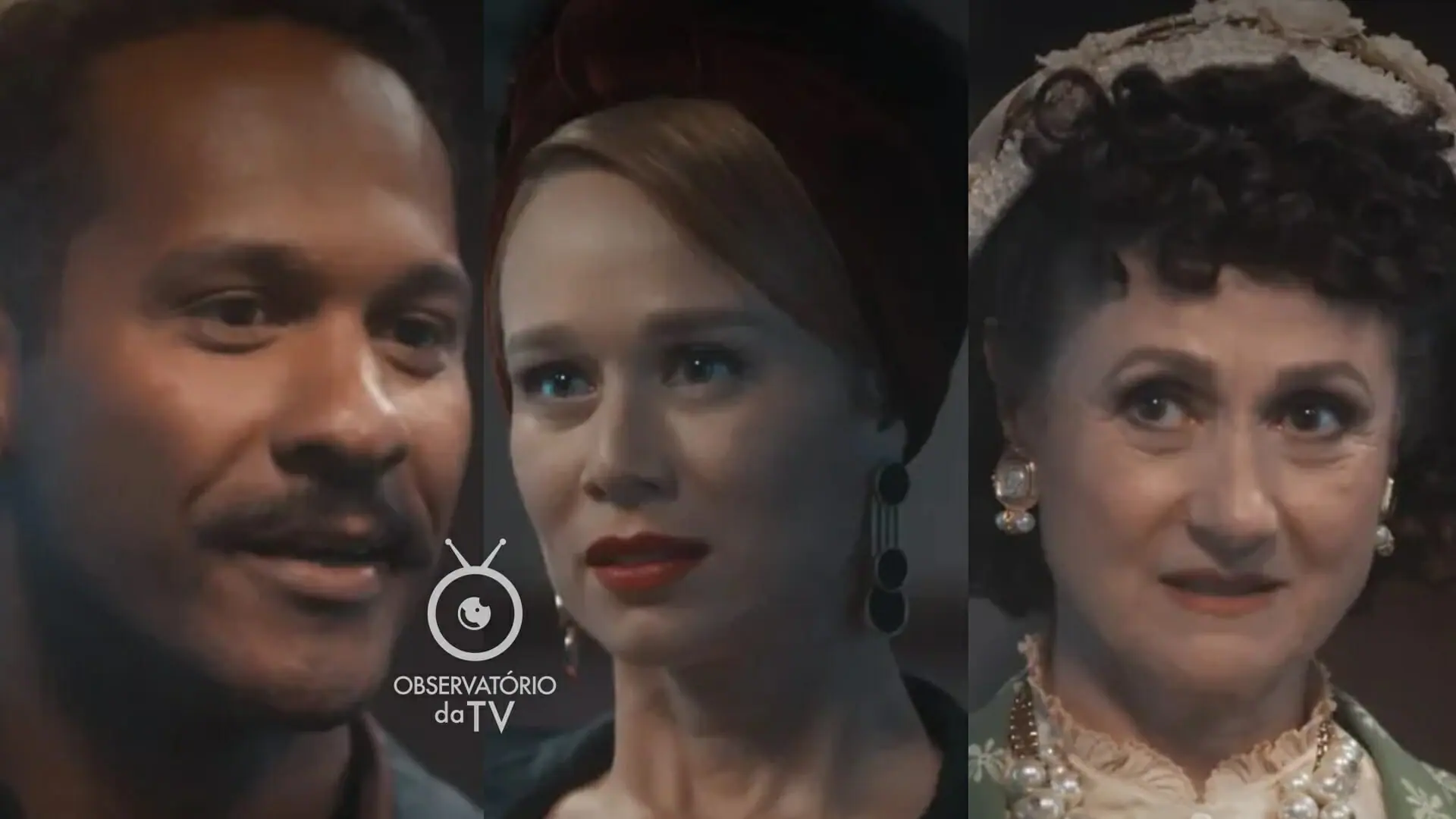 Eduardo, Gilda (Mariana Ximenes) e Cândida (Zezé Polessa) de Amor Perfeito