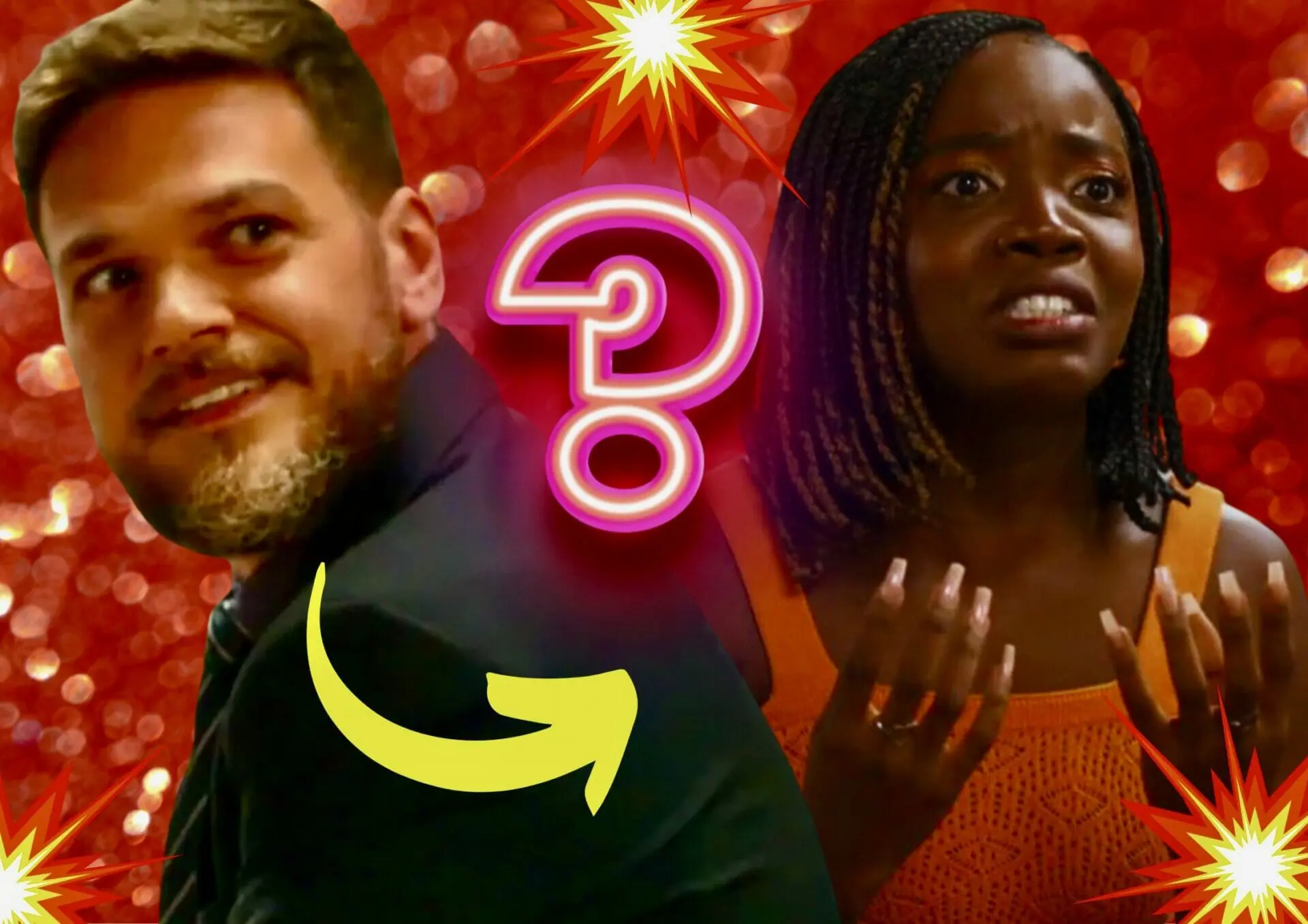 Theo (Emílio Dantas) e Kate (Clara Moneke) de Vai na Fé