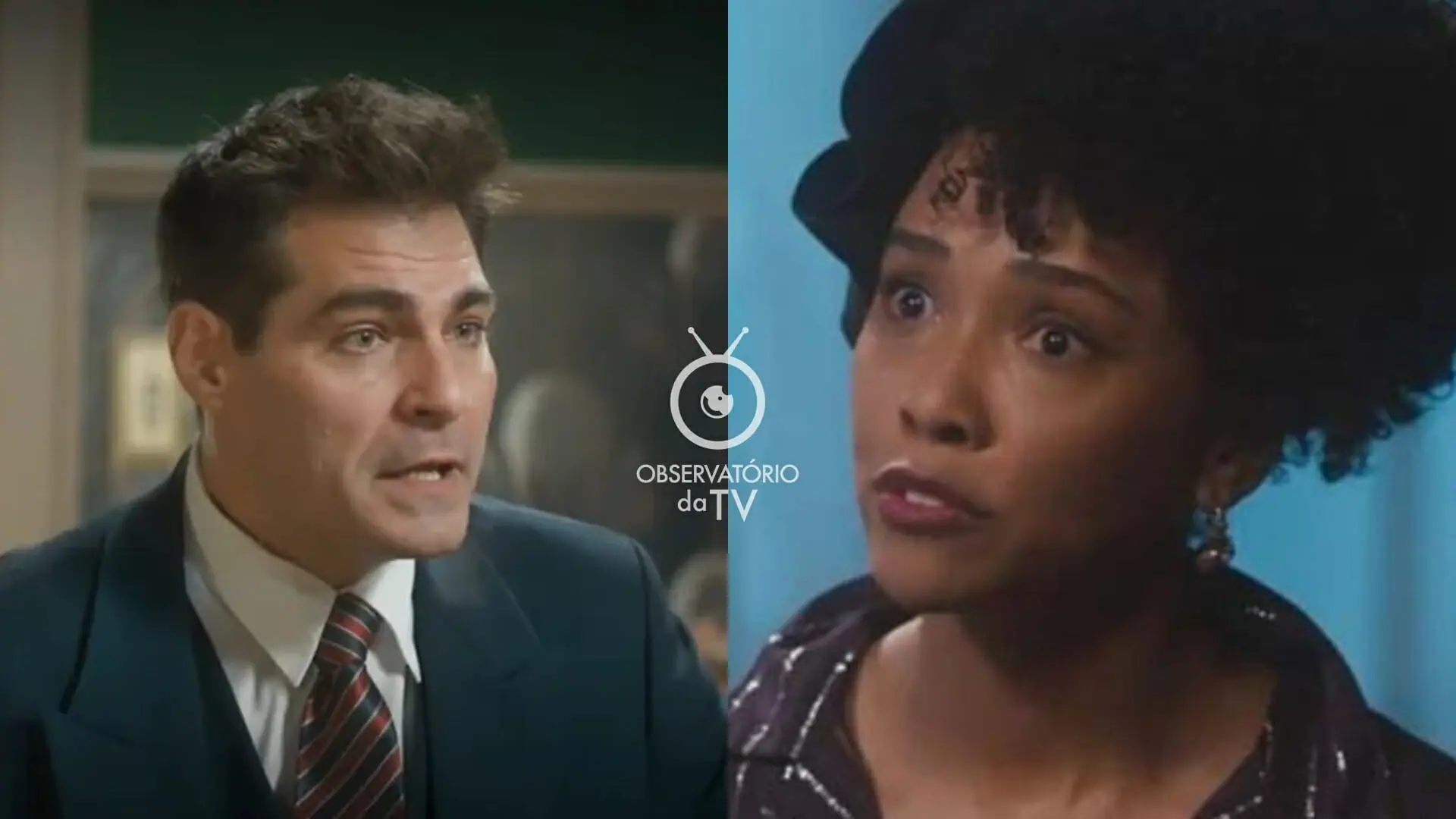 Gaspar (Thiago Lacerda) e Lucília (Kênia Bárbara) de Amor Perfeito