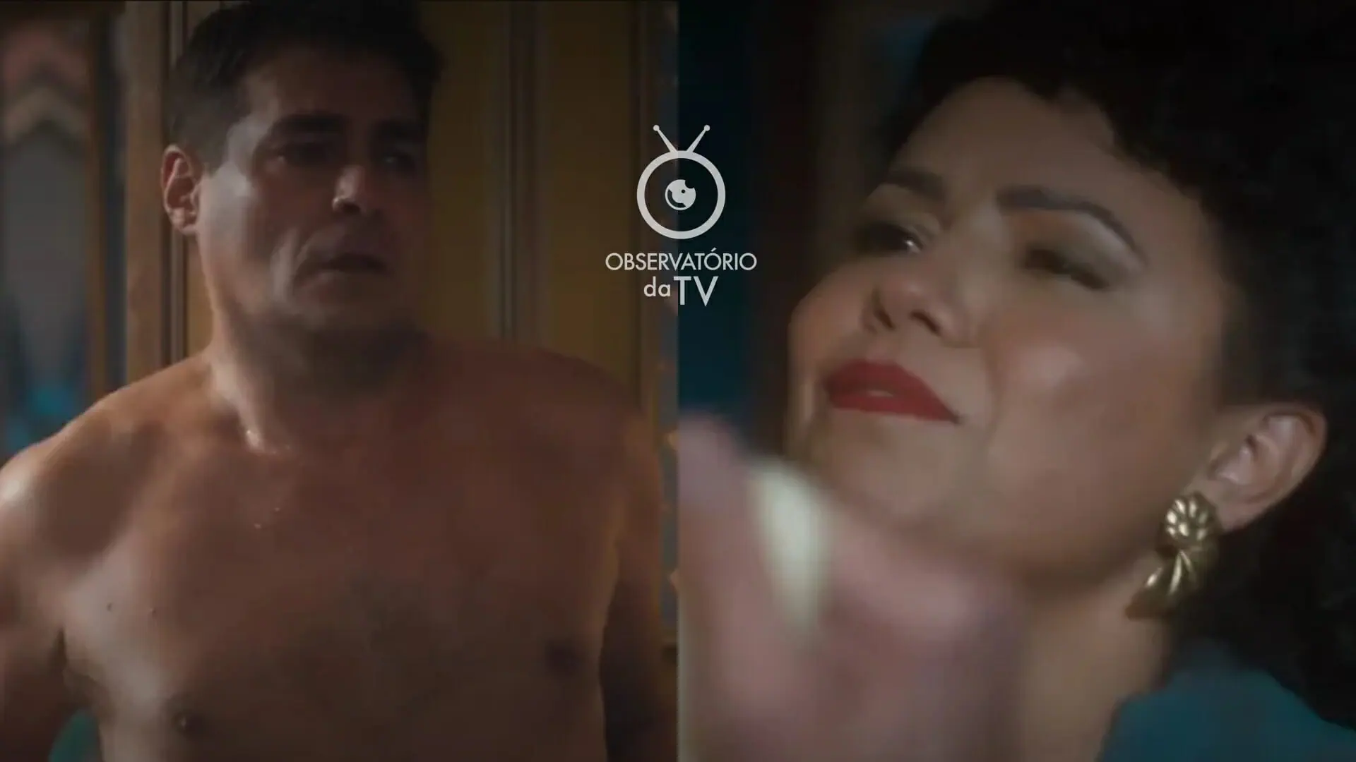 Gaspar (Thiago Lacerda) e Mirtes (Dadá Coelho) de Amor Perfeito