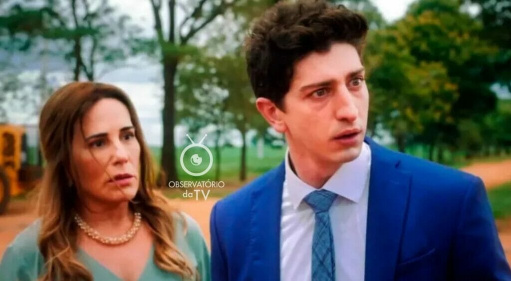 Irene (Gloria Pires) e Daniel (Johnny Massaro) de Terra e Paixão