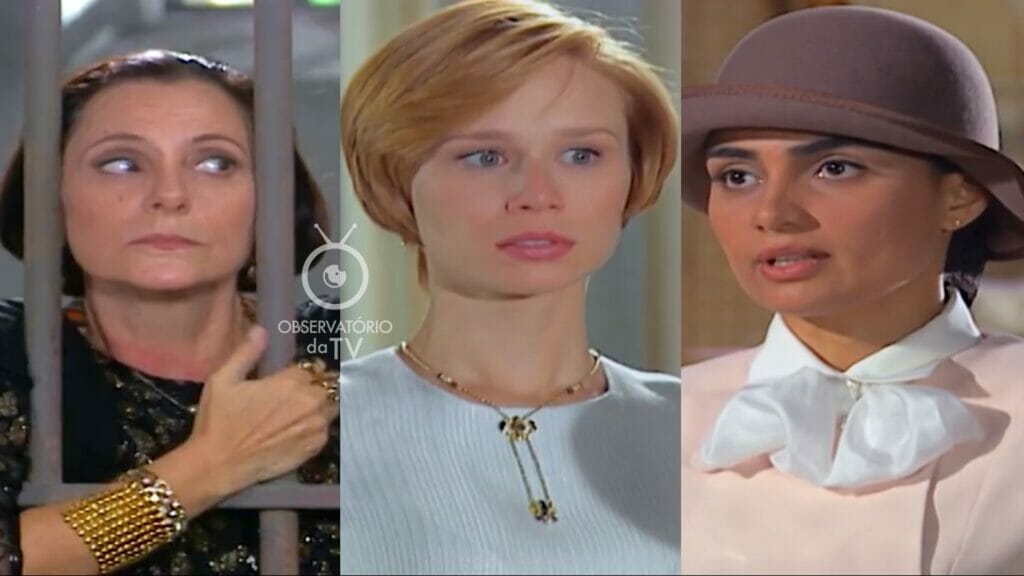 Jezebel (Elizabeth Savala), Ana Francisca (Mariana Ximenes) e Sofia (Patrícia França) de Chocolate com Pimenta