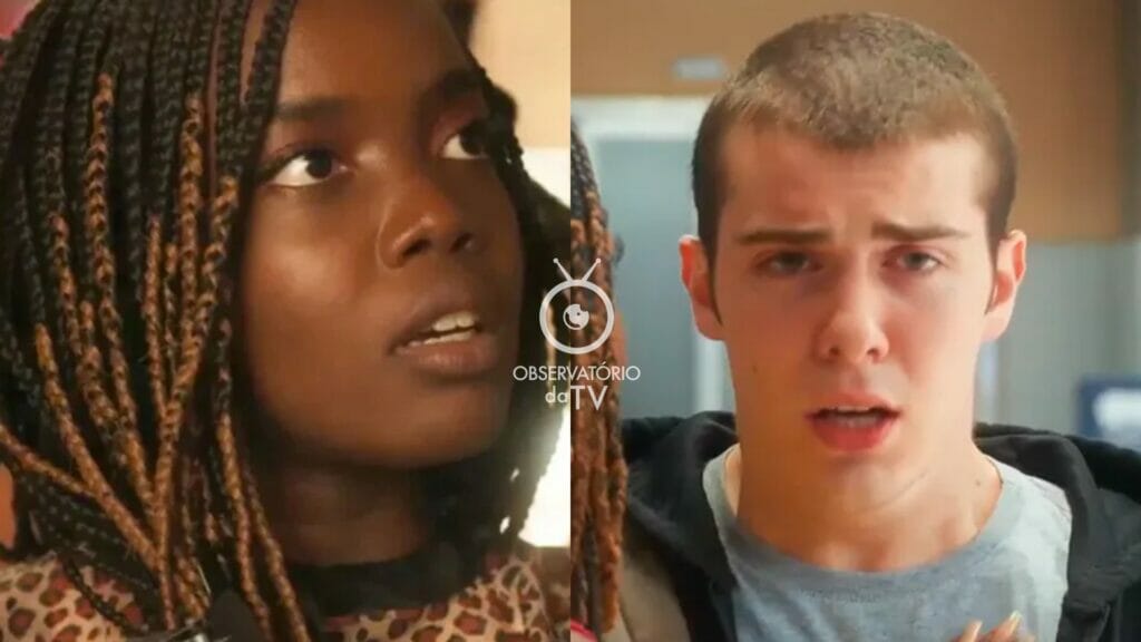 Kate (Clara Moneke) e Rafa (Caio Manhente) de Vai na Fé