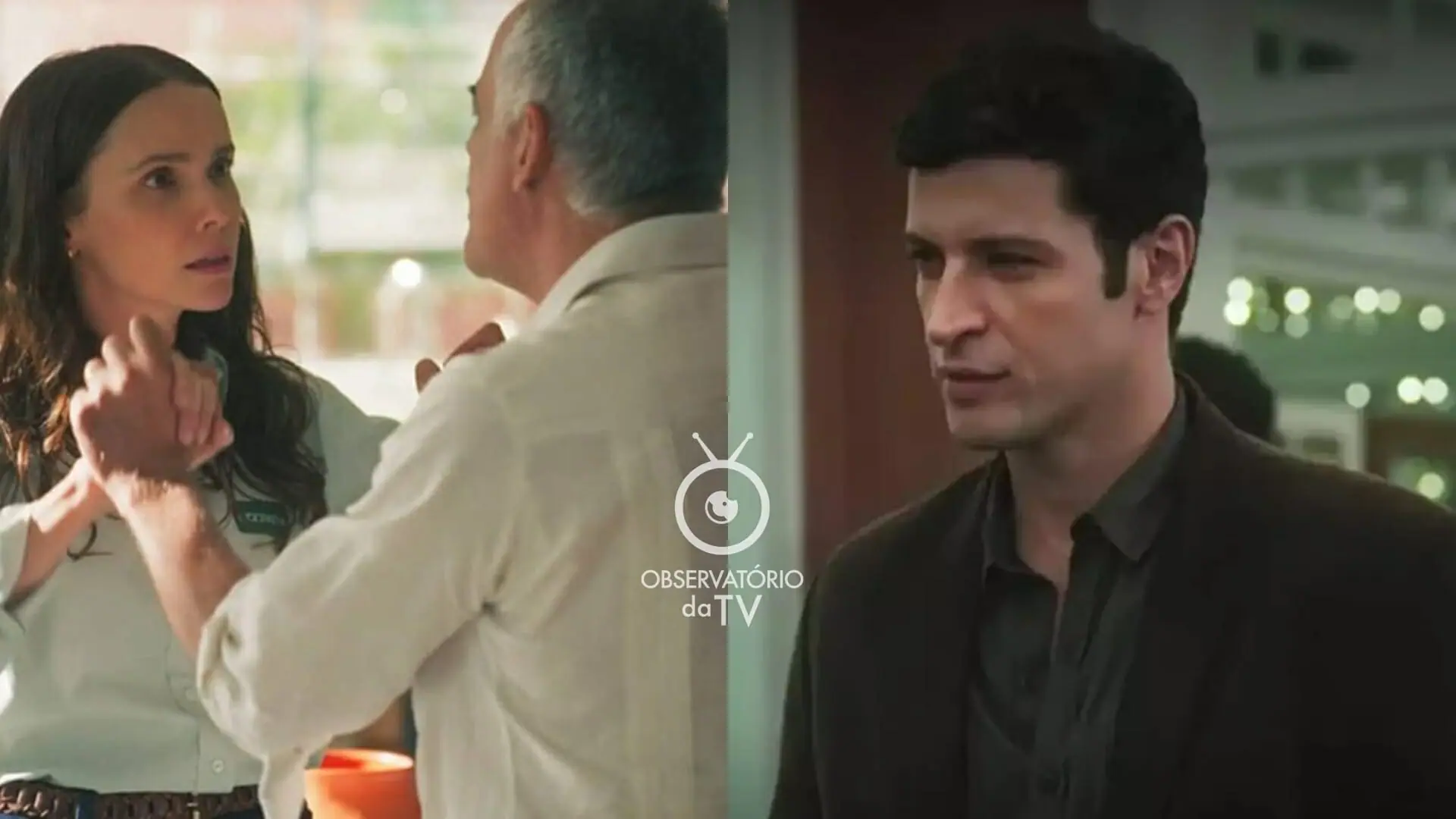 Lucinda (Débora Falabella), Andrade (Ângelo Antônio) e Marino (Leandro Lima) de Terra e Paixão