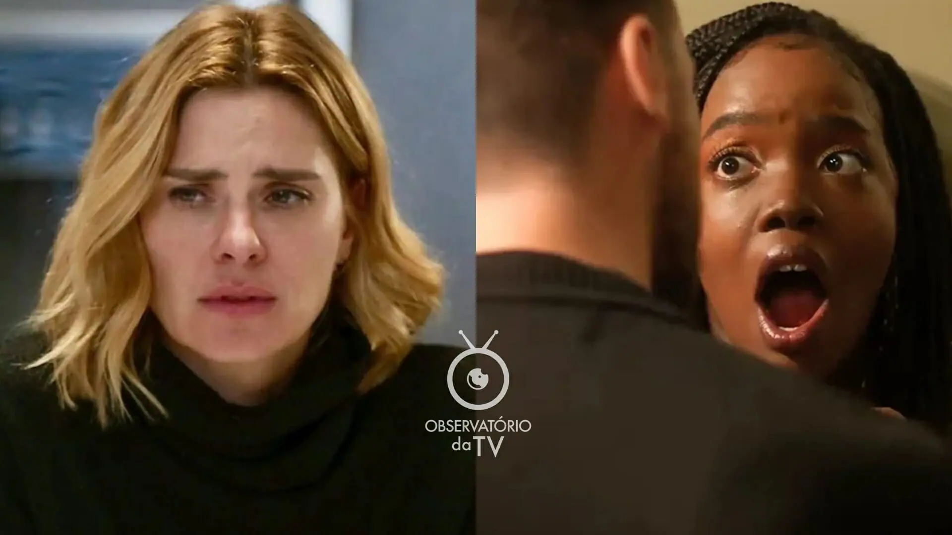 Lumiar (Carolina Dieckmann), Theo (Emílio Dantas) e Kate (Clara Moneke) de Vai na Fé