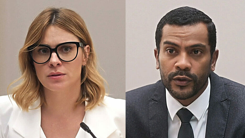 Lumiar (Carolina Dieckmann) e Ben (Samuel de Assis) em Vai na Fé