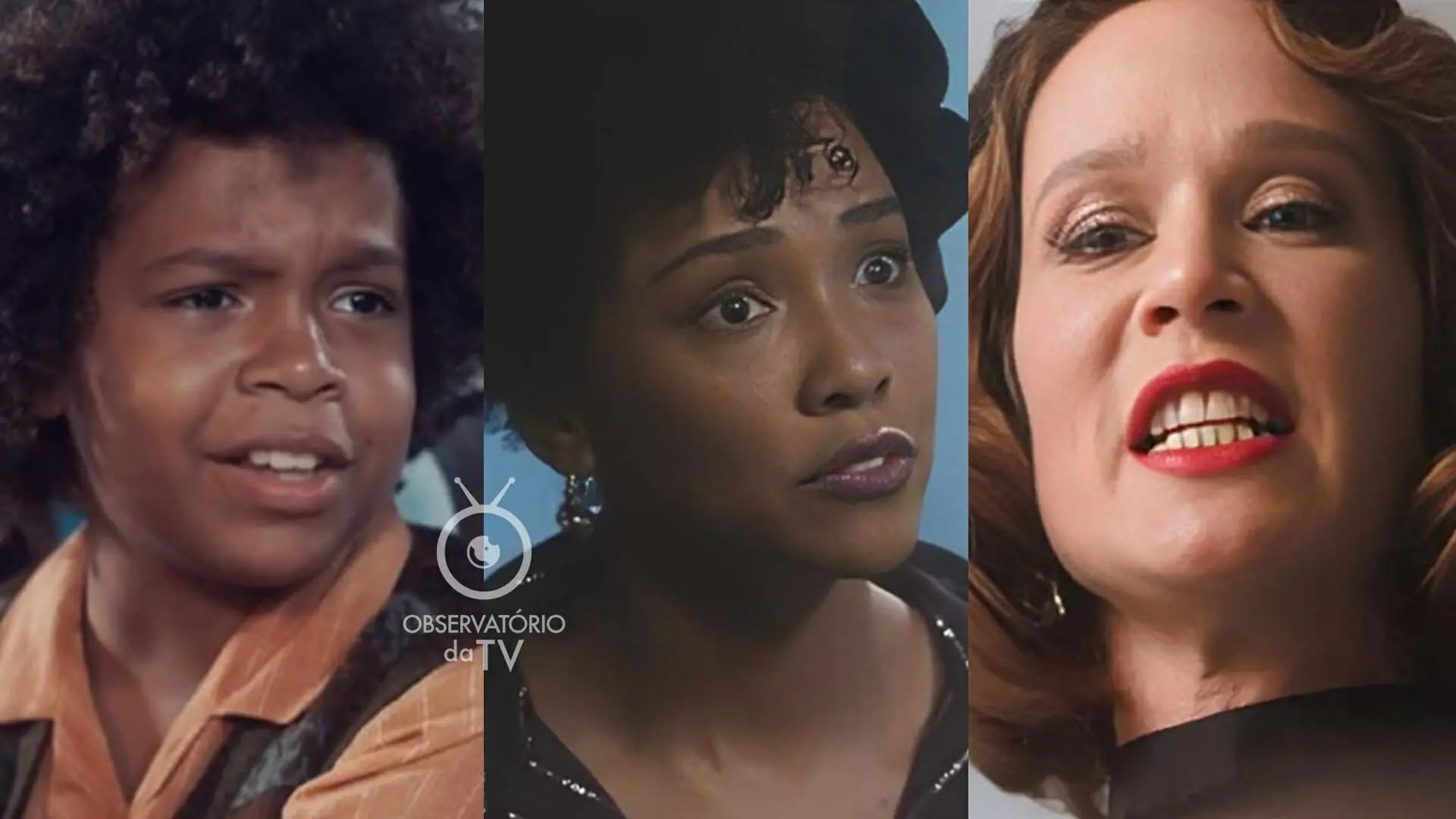 Marcelino (Levi Asaf), Lucília (Kênia Bárbara) e Gilda (Mariana Ximenes) de Amor Perfeito
