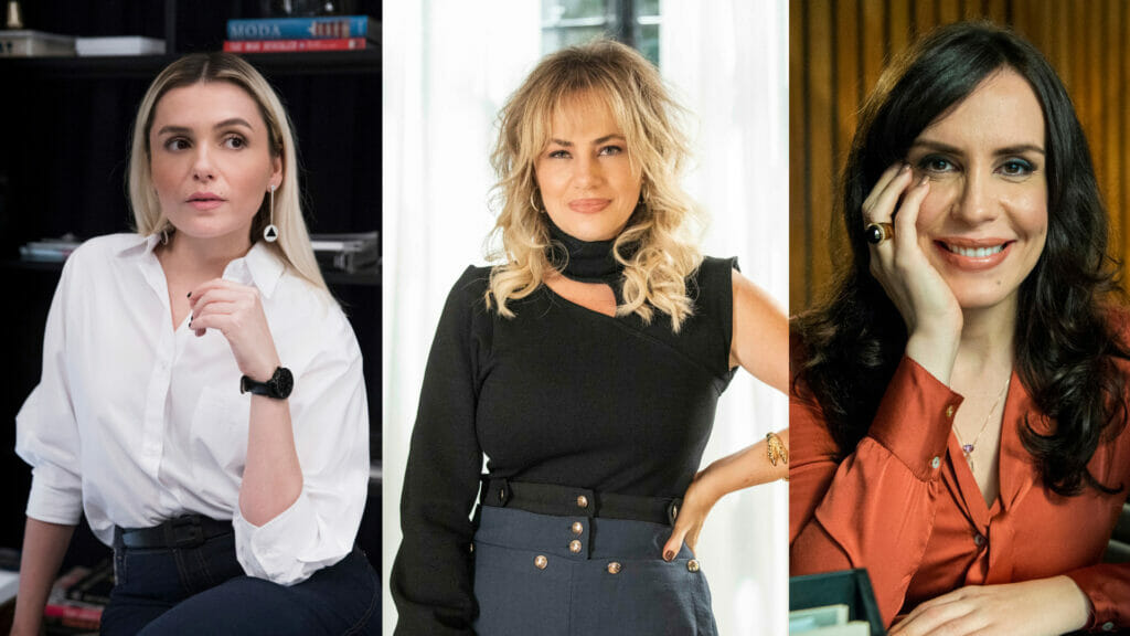 Mônica Iozzi, Karine Teles e Maria Clara Spinelli