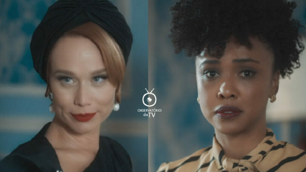 Gilda (Mariana Ximenes) e Lucília (Kênia Bárbara) de Amor Perfeito