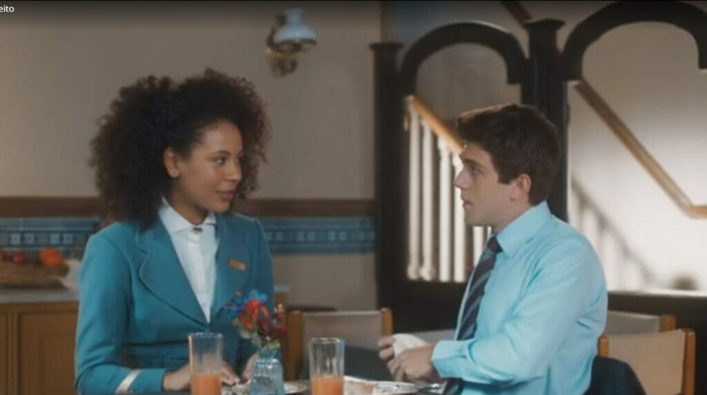 Sônia (Bárbara Sut) e Júlio (Daniel Rangel) em Amor Perfeito